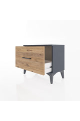 Arges Komodin Tek Çekmeceli 60x30x48 Antrasit-Çam