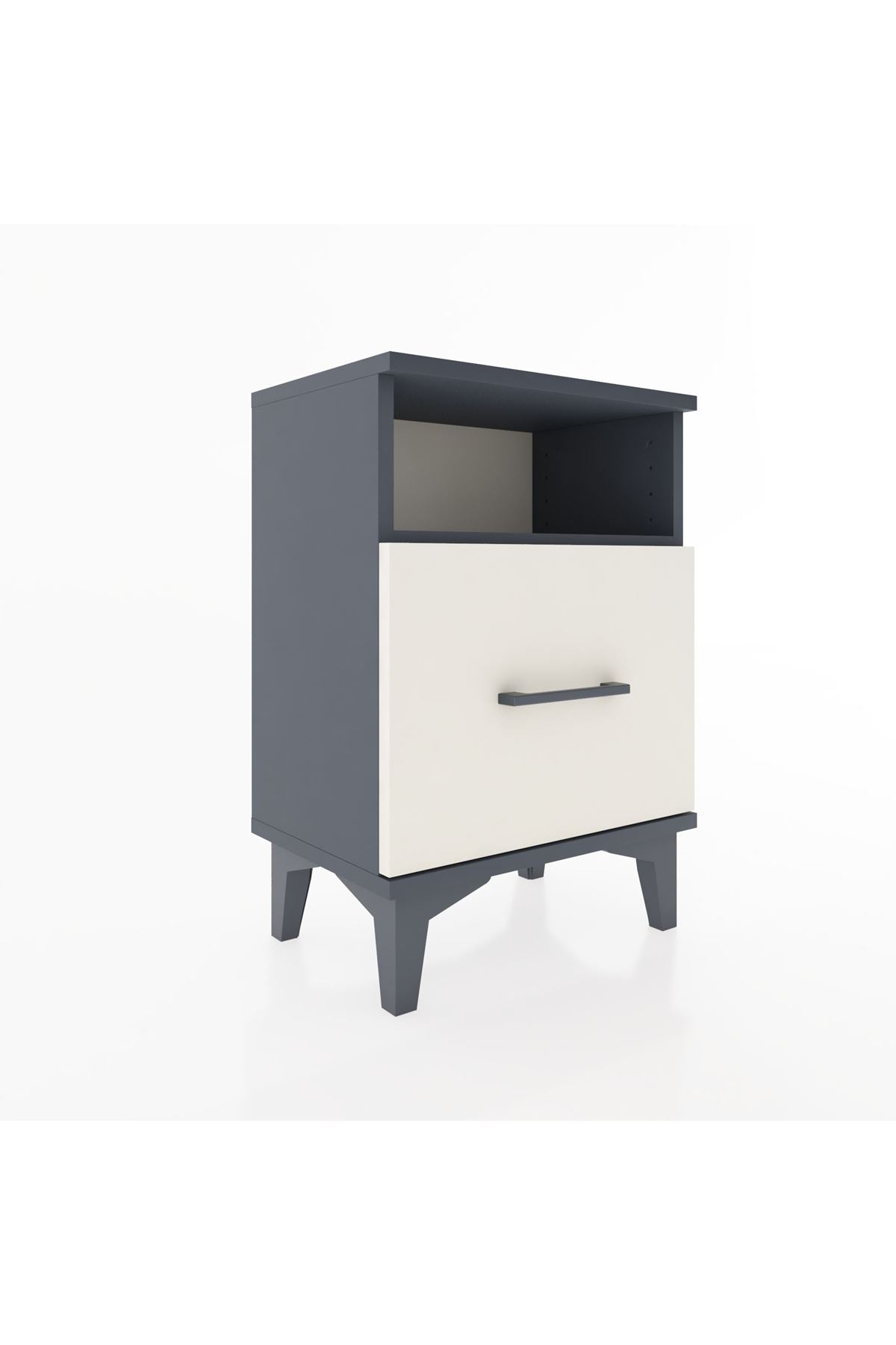 Arges Komodin Tek Raflı 2 Çekmeceli 44x30x64 Antrasit-Aytaşı