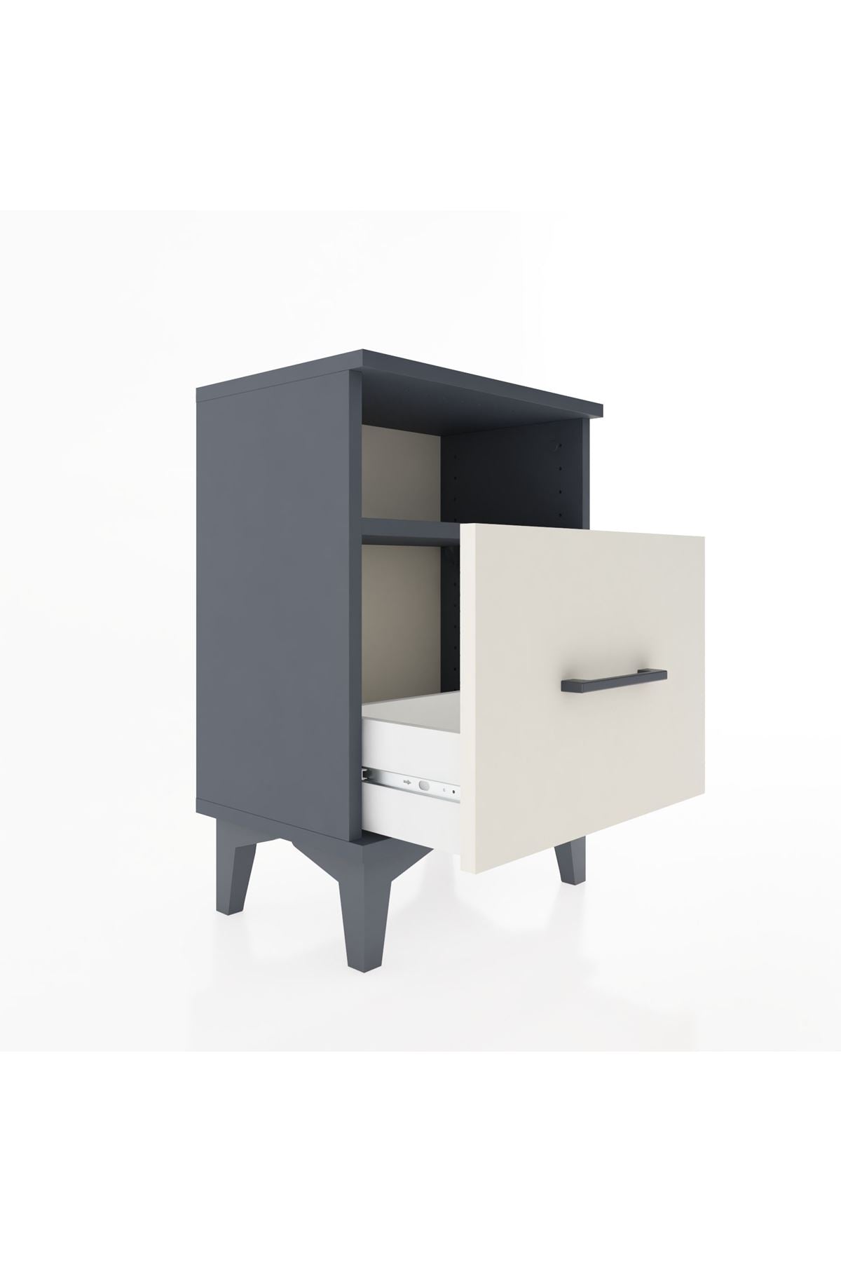 Arges Komodin Tek Raflı 2 Çekmeceli 44x30x64 Antrasit-Aytaşı