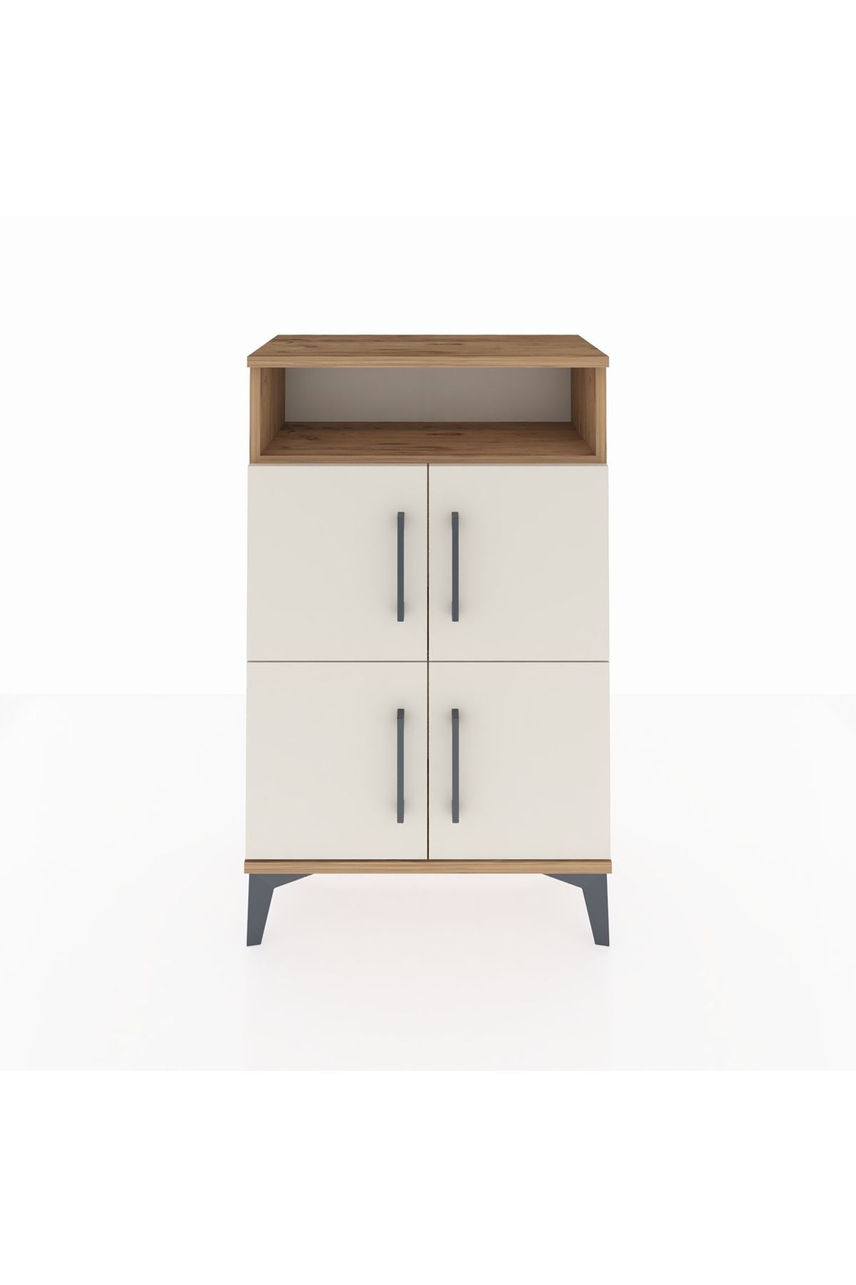 Arges Komodin Tek Raflı 4 Kapaklı 60x30x96 Çam-Aytaşı
