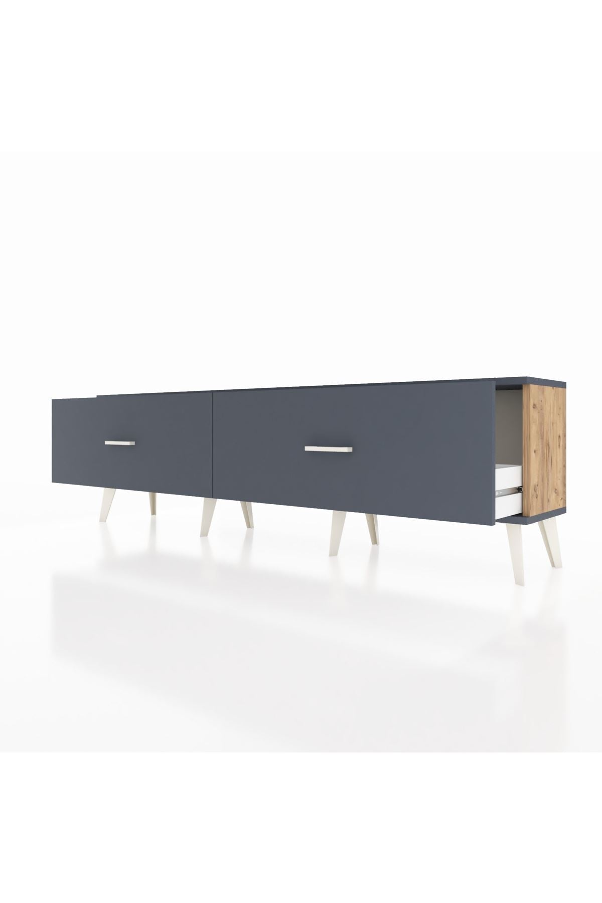 Arges TV Ünitesi 2 Çekmeceli  176x30x51 Çam-Antrasit