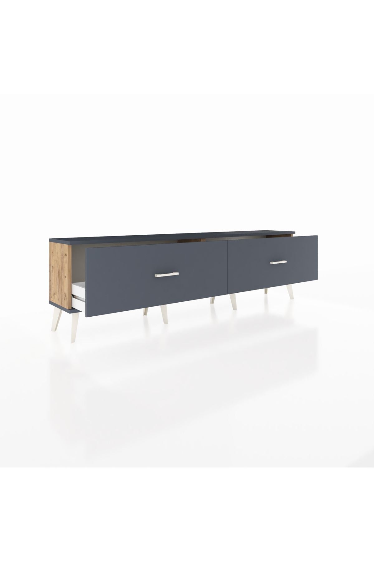 Arges TV Ünitesi 2 Çekmeceli  176x30x51 Çam-Antrasit