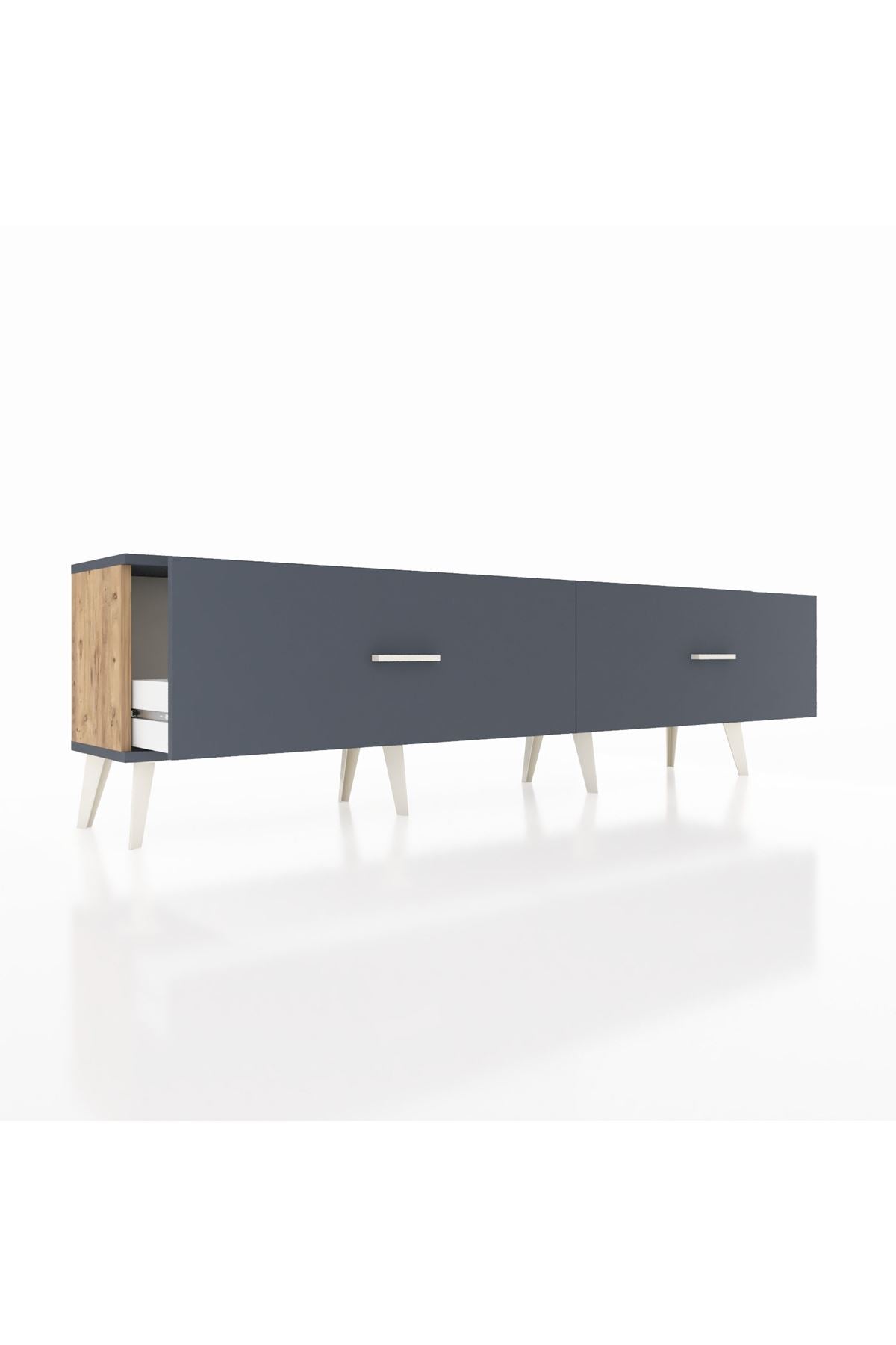 Arges TV Ünitesi 2 Çekmeceli  176x30x51 Çam-Antrasit