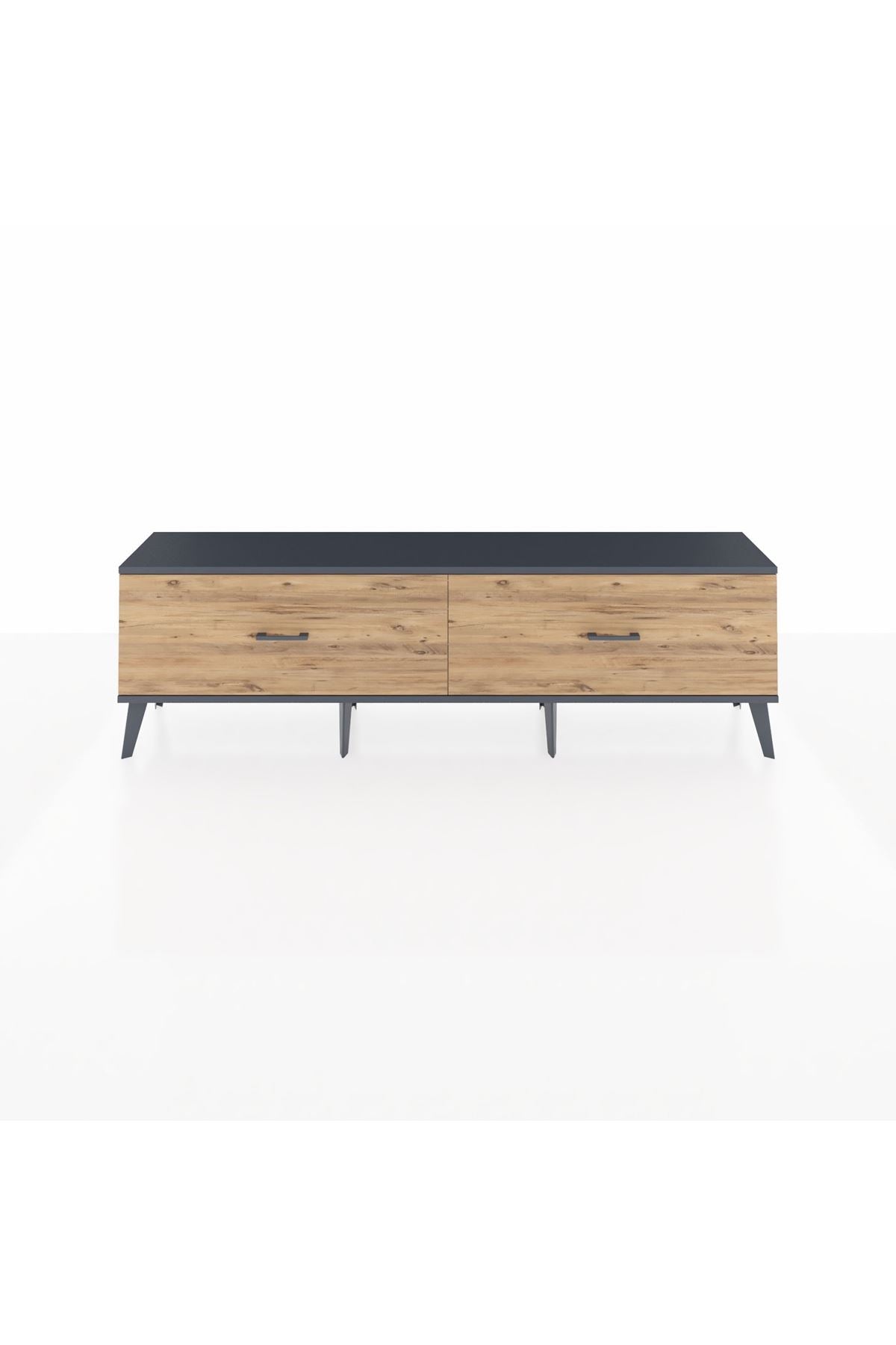 Arges TV Ünitesi 2 Çekmeceli  176x30x51 Çam-Antrasit/Çam
