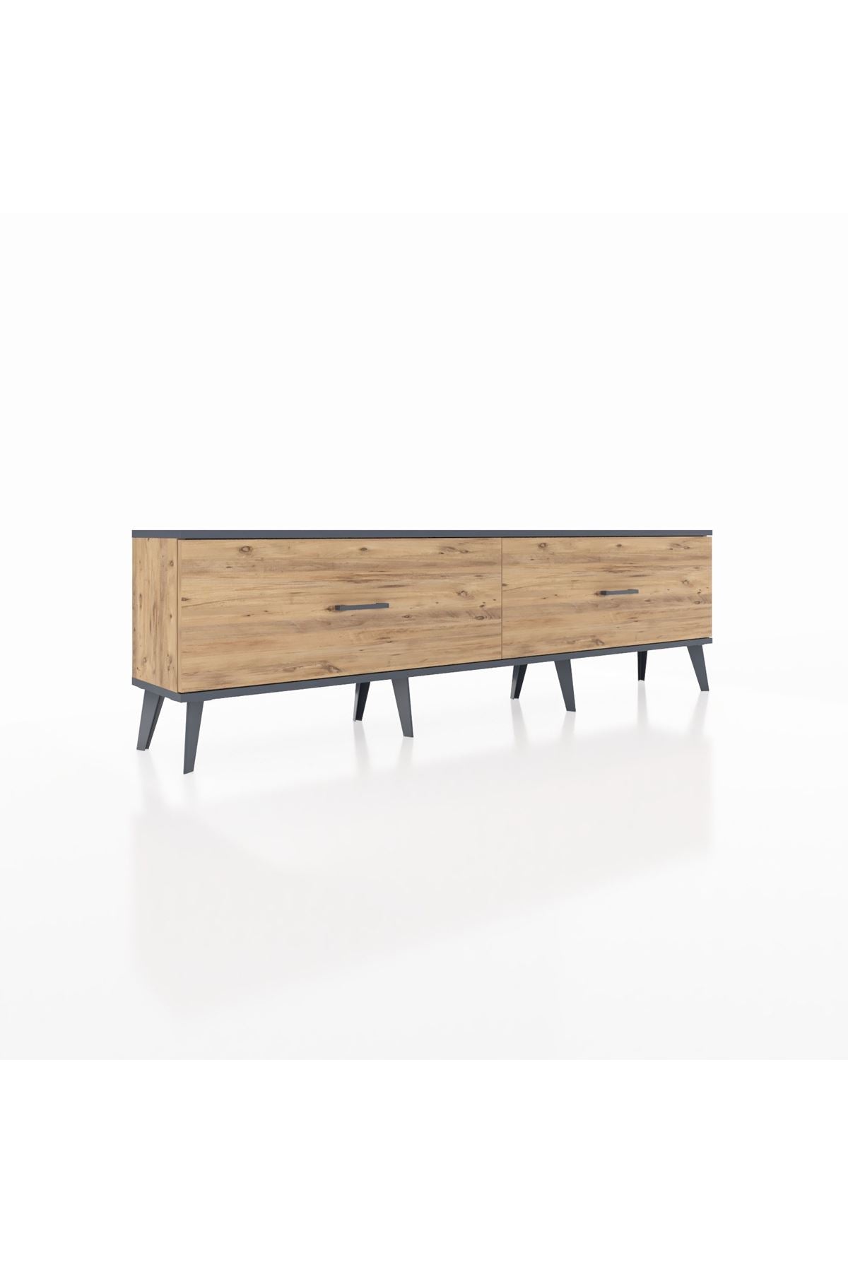 Arges TV Ünitesi 2 Çekmeceli  176x30x51 Çam-Antrasit/Çam
