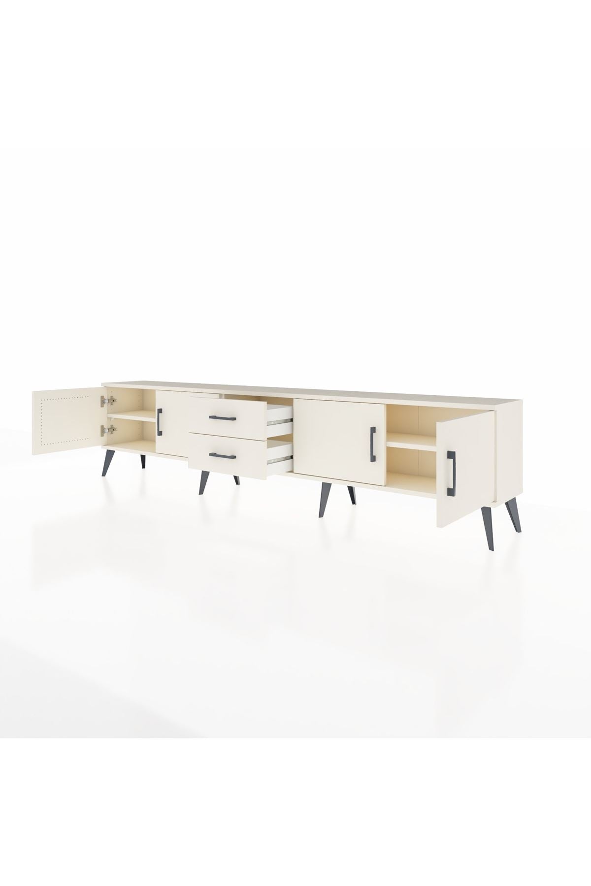 Arges TV Ünitesi 2 Raflı 2 Çekmeceli 4 Kapaklı 220x30x51 Aytaşı-Aytaşı