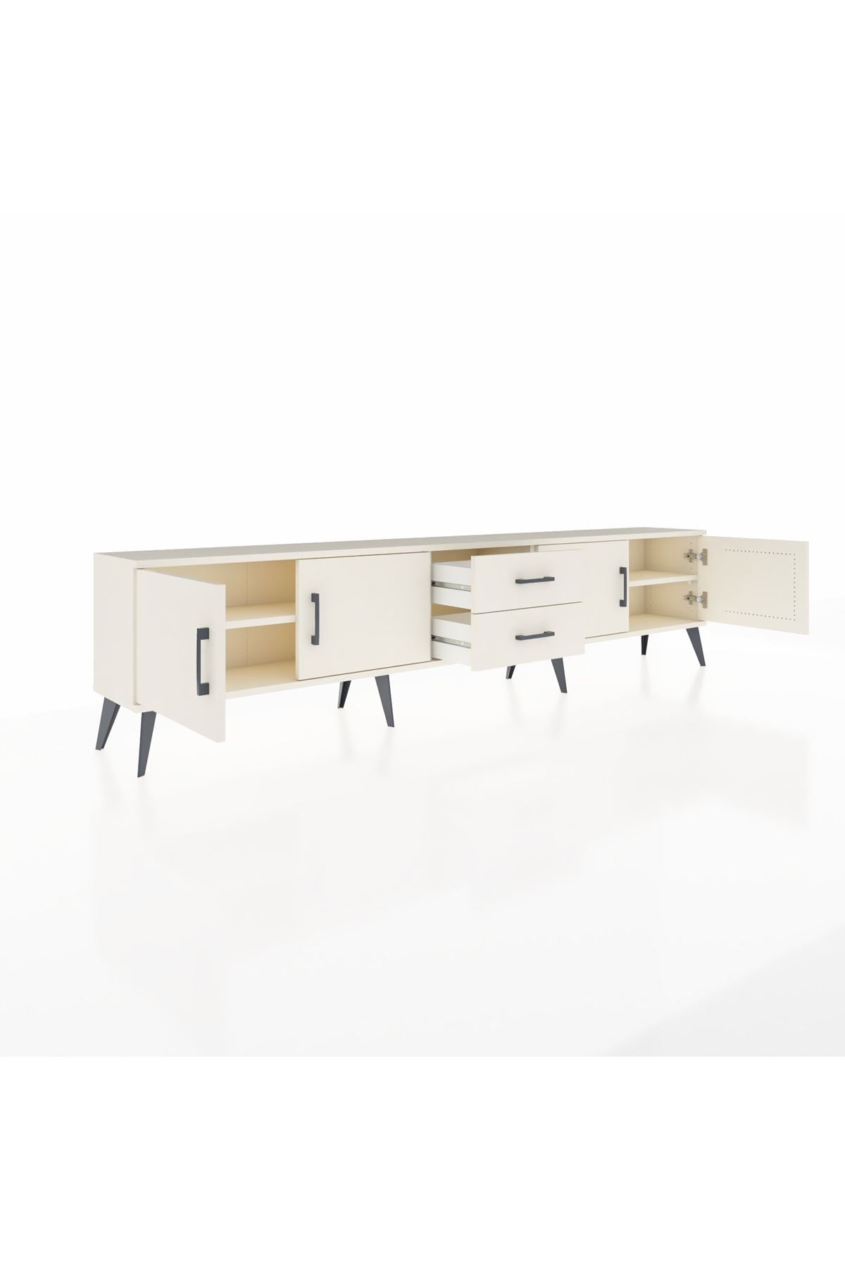 Arges TV Ünitesi 2 Raflı 2 Çekmeceli 4 Kapaklı 220x30x51 Aytaşı-Aytaşı
