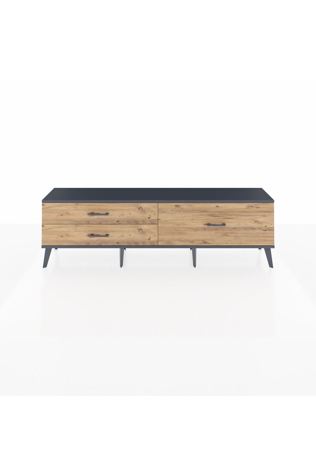Arges TV Ünitesi 3 Çekmeceli  176x30x51 Antrasit-Antrasit/Çam