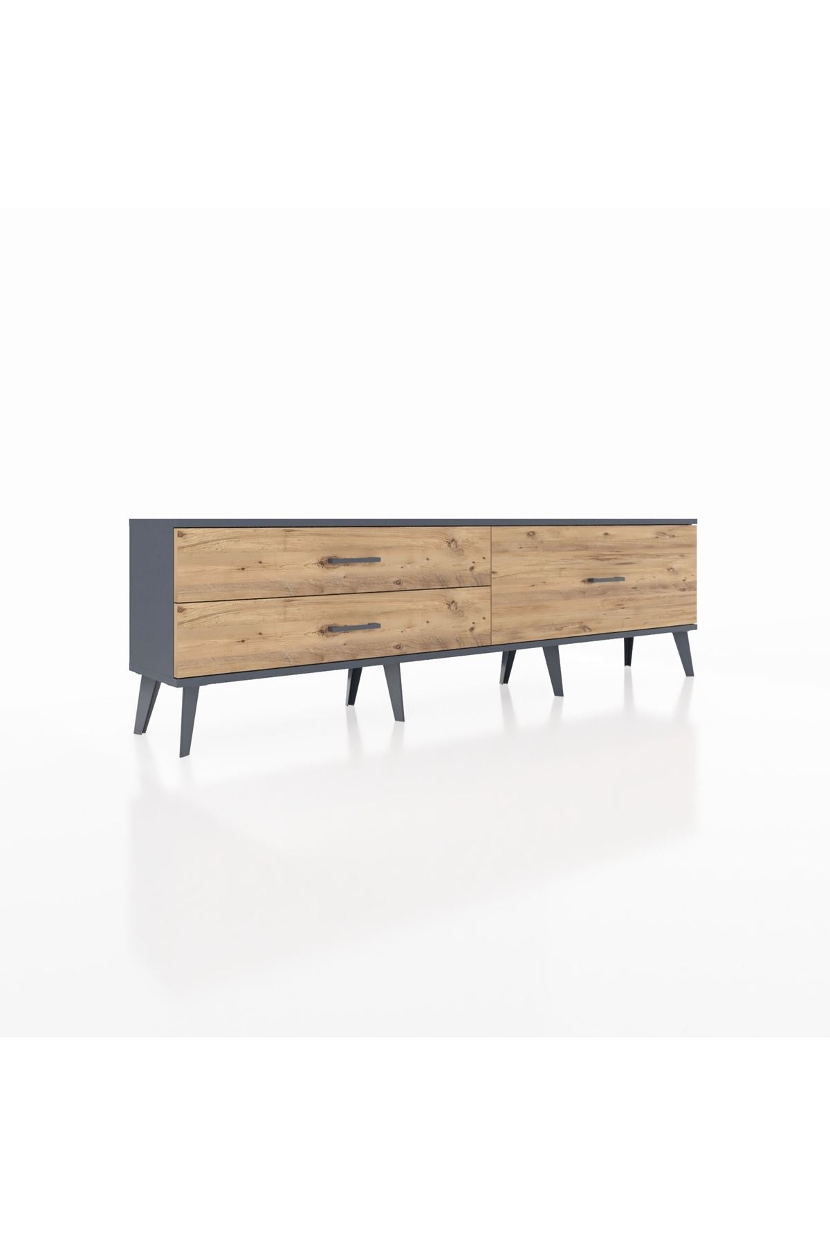 Arges TV Ünitesi 3 Çekmeceli  176x30x51 Antrasit-Antrasit/Çam