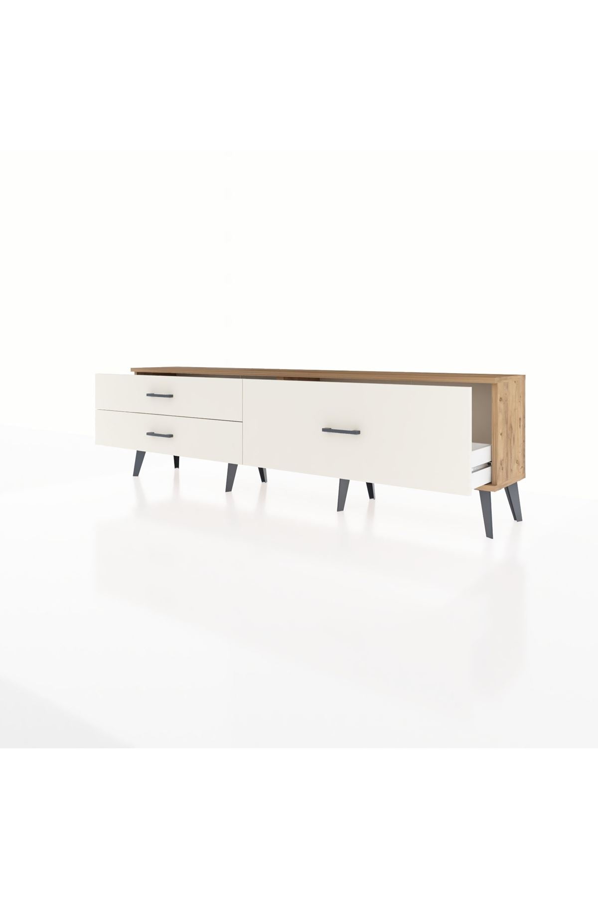 Arges TV Ünitesi 3 Çekmeceli  176x30x51 Çam-Çam/Aytaşı