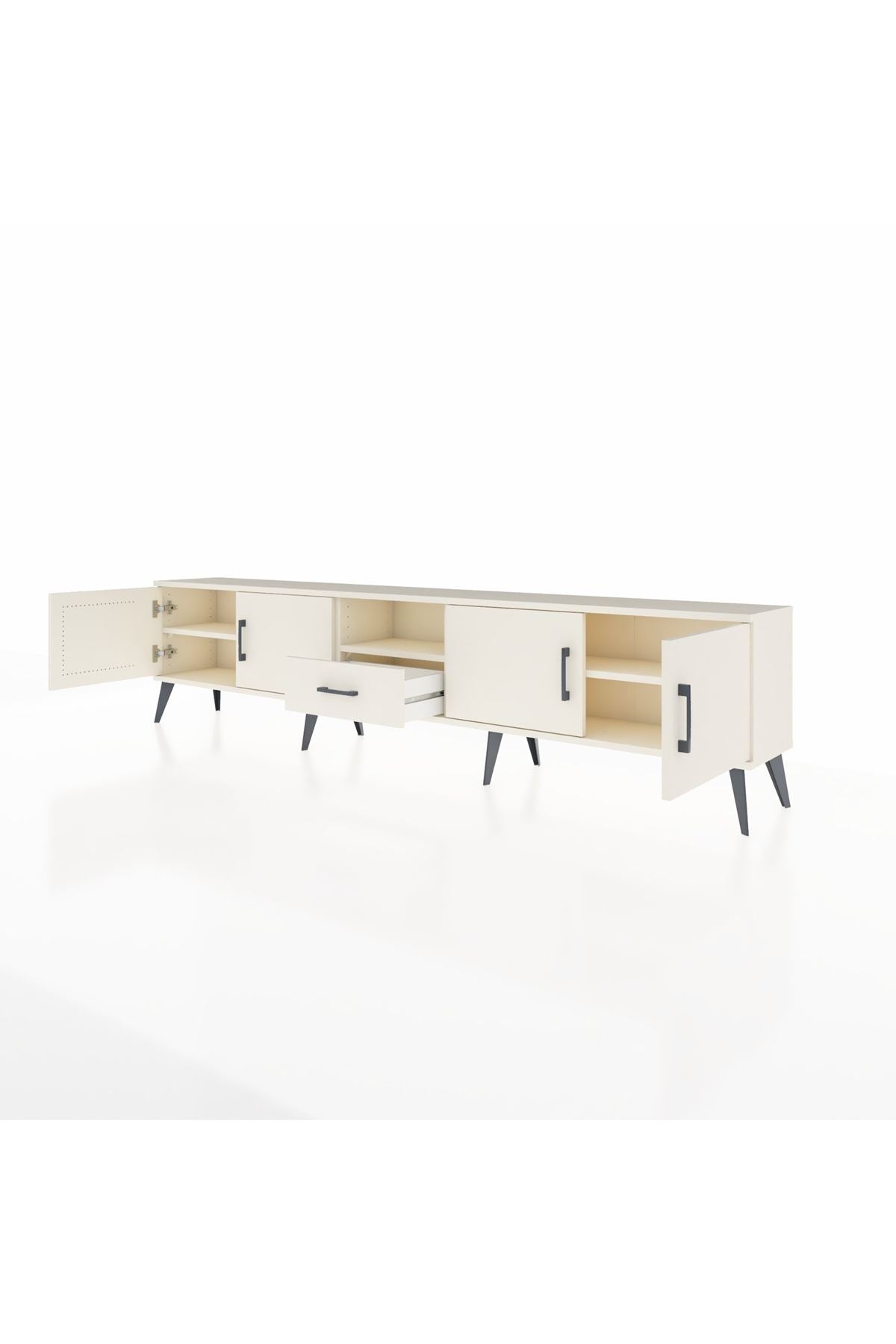 Arges TV Ünitesi 3 Raflı Tek Çekmeceli 4 Kapaklı 220x30x51 Aytaşı-Aytaşı