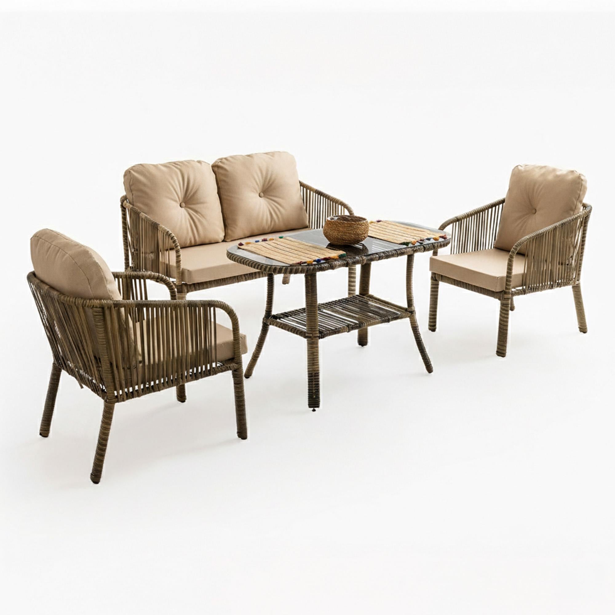 Artemis | İkili Bahçe Mobilyası Takımı | Rattan Bahçe Balkon Takımı