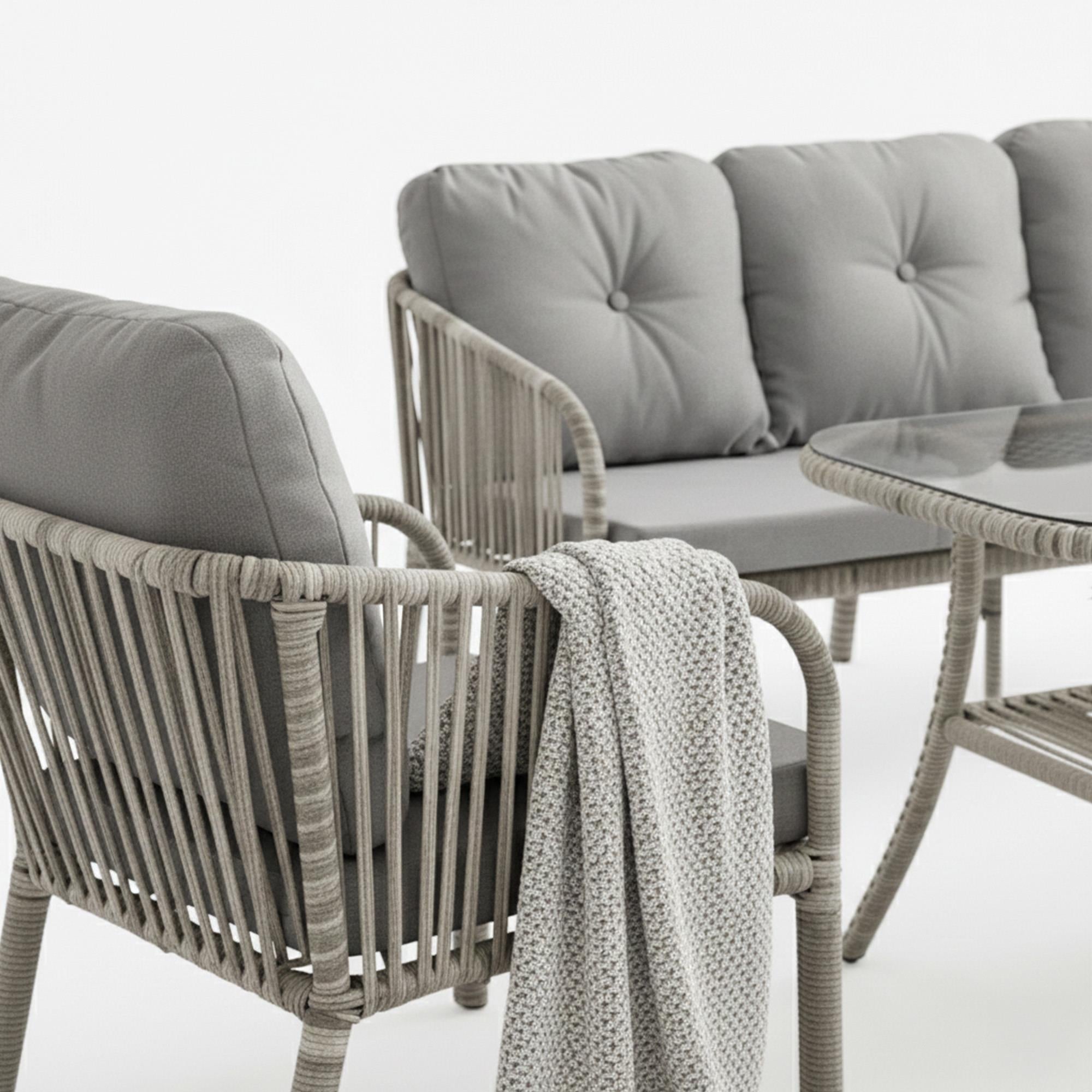 Artemis | Üçlü Bahçe Mobilyası Takımı | Rattan Bahçe Balkon Takımı