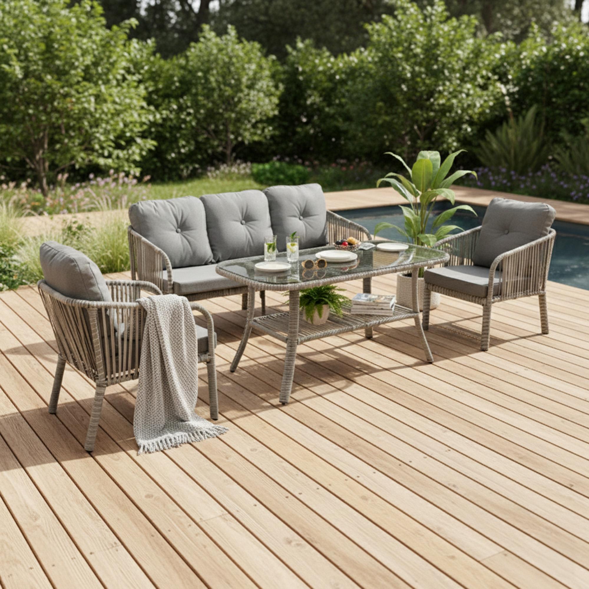 Artemis | Üçlü Bahçe Mobilyası Takımı | Rattan Bahçe Balkon Takımı