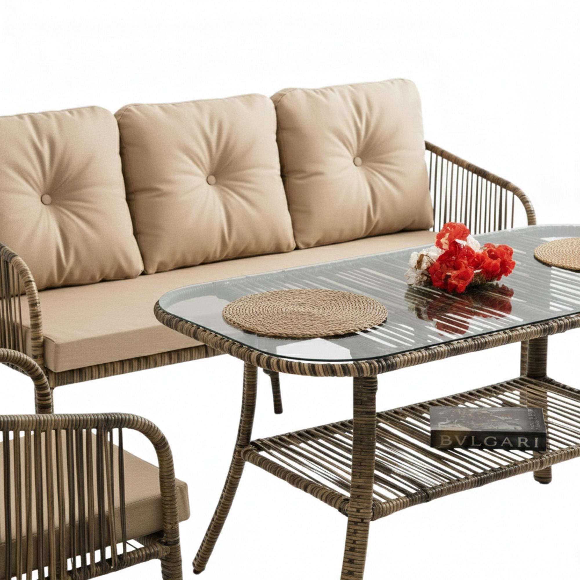 Artemis | Üçlü Bahçe Mobilyası Takımı | Rattan Bahçe Balkon Takımı