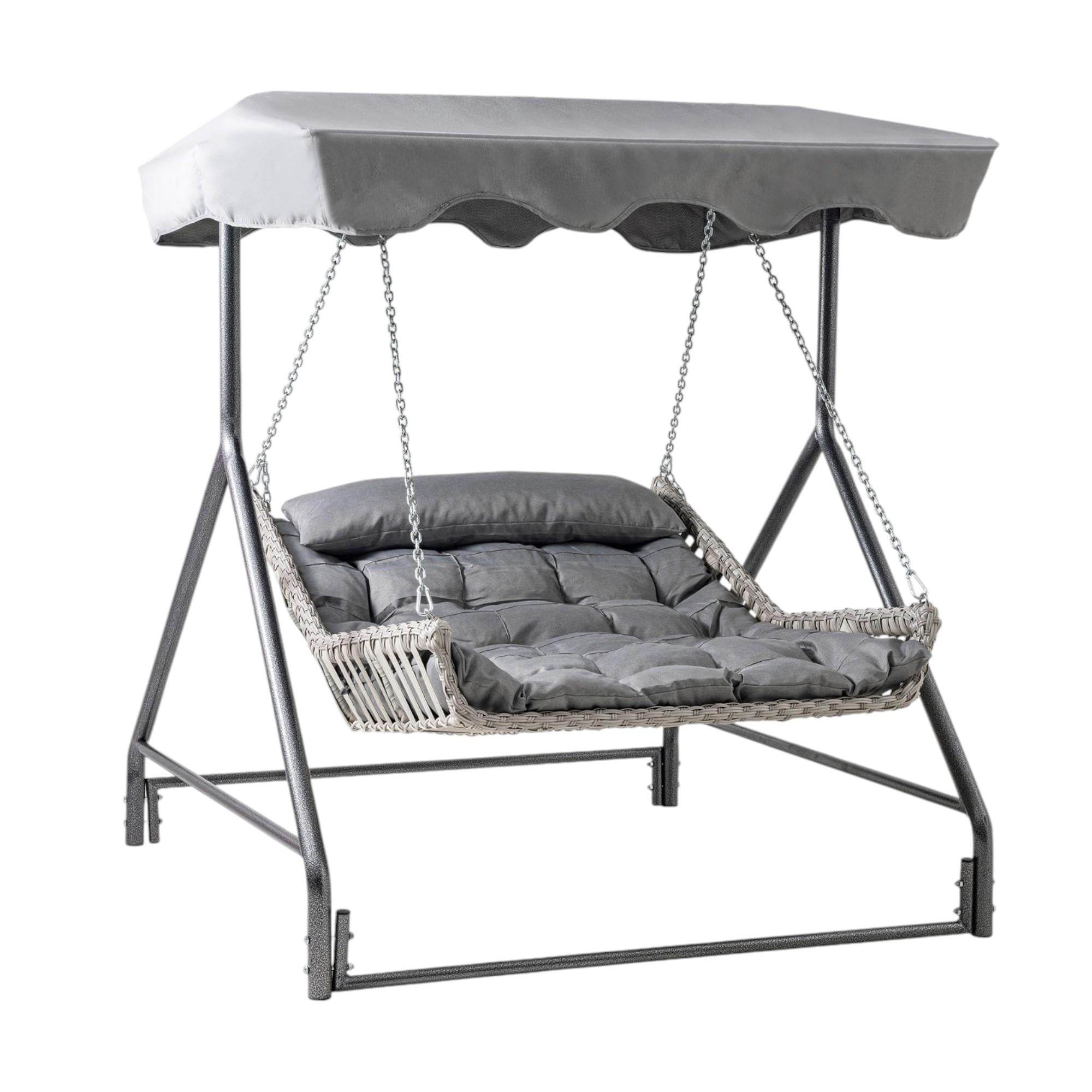 Bed | Çiftli Rattan Bahçe Salıncağı | Rehome Balkon Salıncağı