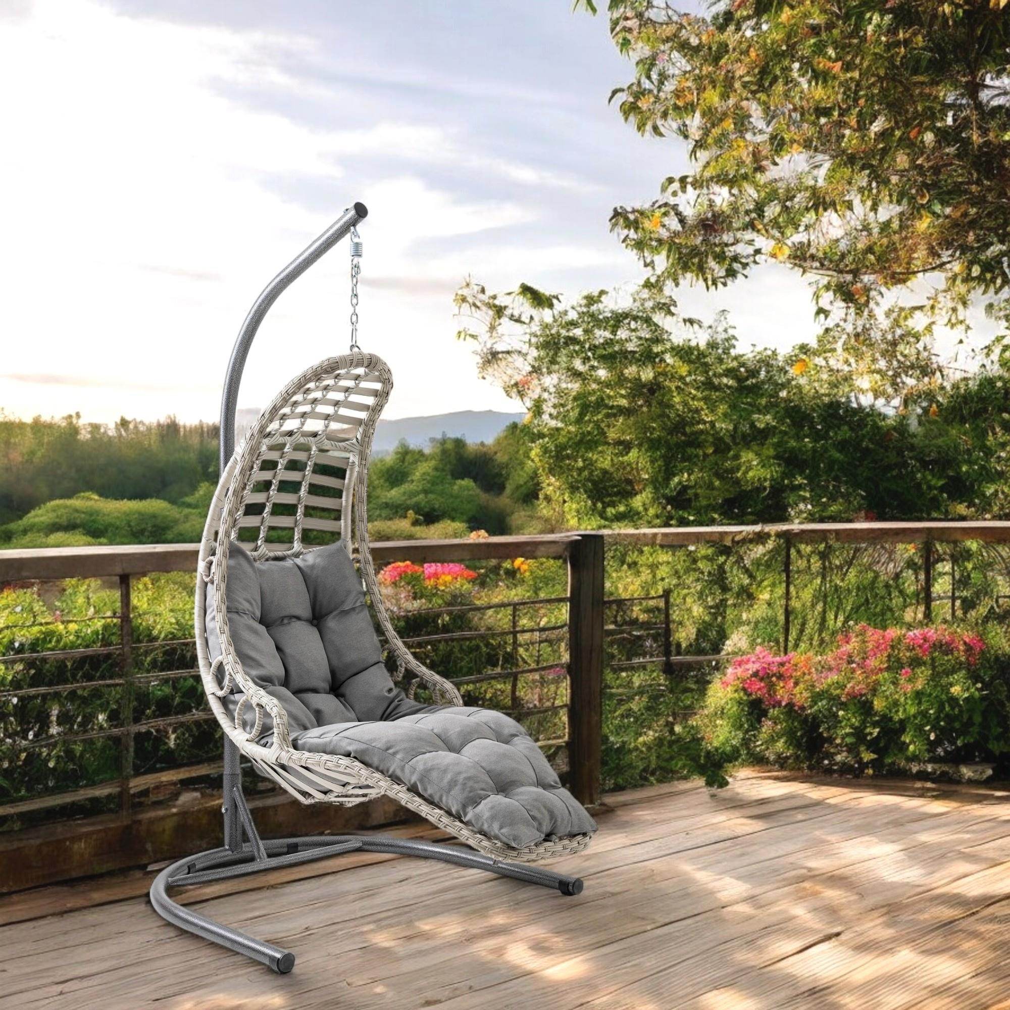 Bodrum | Tekli Rattan Bahçe Salıncağı | Rehome Balkon Salıncağı