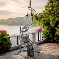Bodrum | Tekli Rattan Bahçe Salıncağı | Rehome Balkon Salıncağı