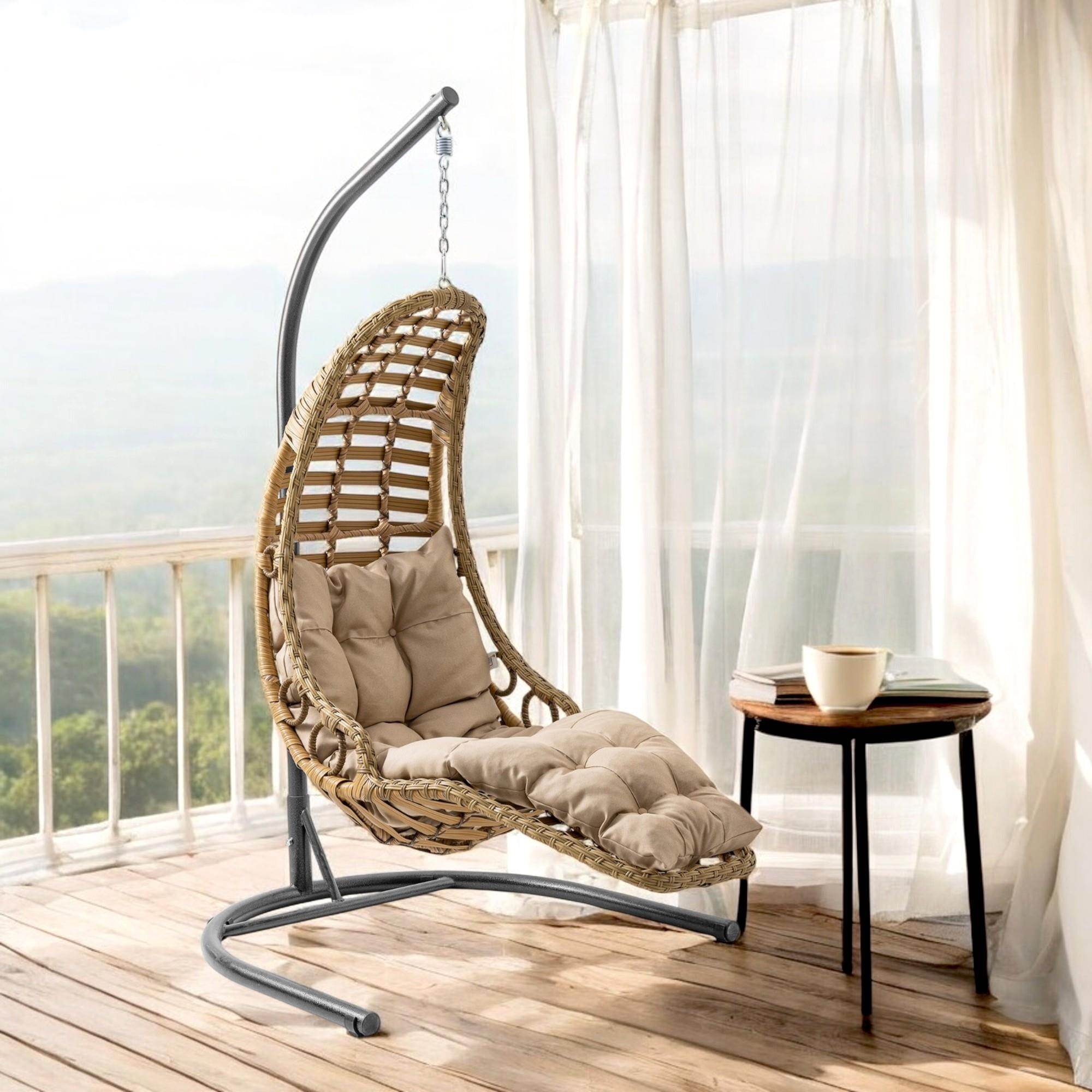 Bodrum | Tekli Rattan Bahçe Salıncağı | Rehome Balkon Salıncağı