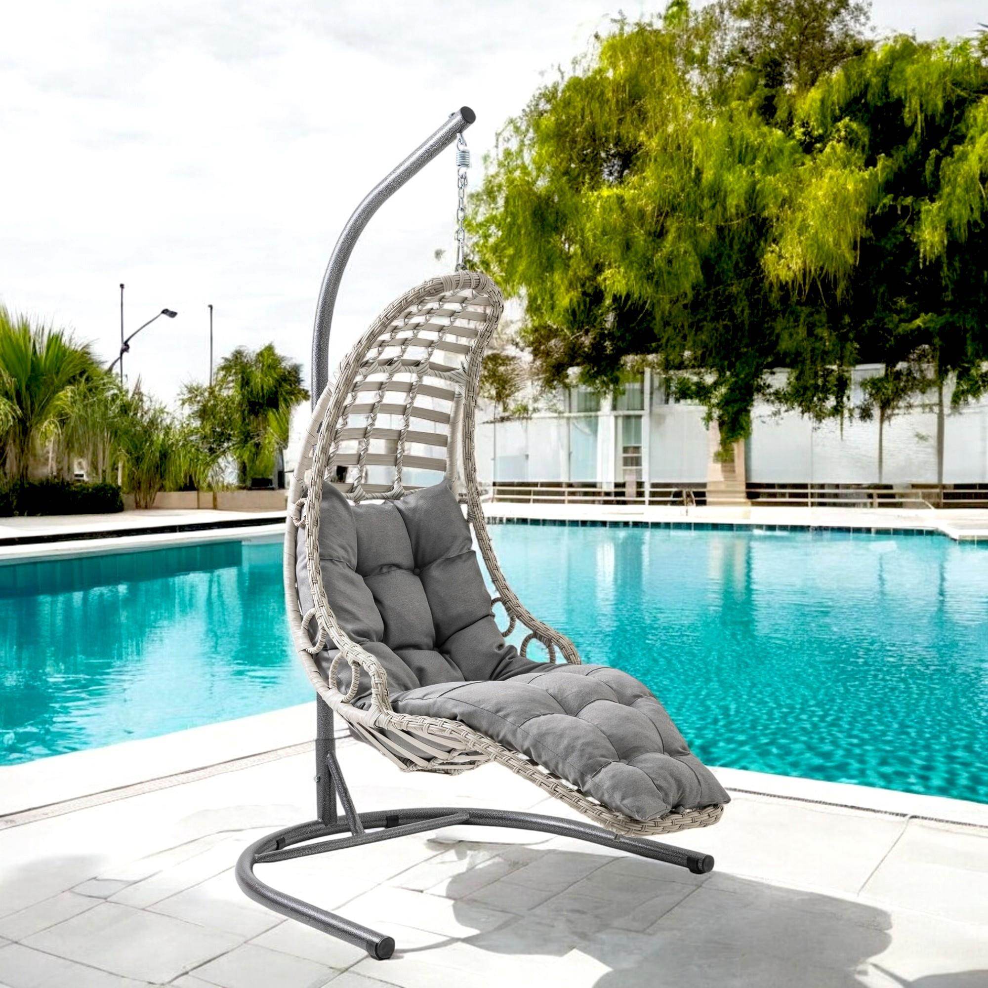 Bodrum | Tekli Rattan Bahçe Salıncağı | Rehome Balkon Salıncağı