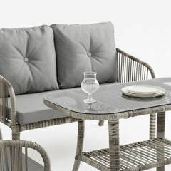 Capri Swing Artemis İkili Rattan Balkon Bahçe Takımı | Gri
