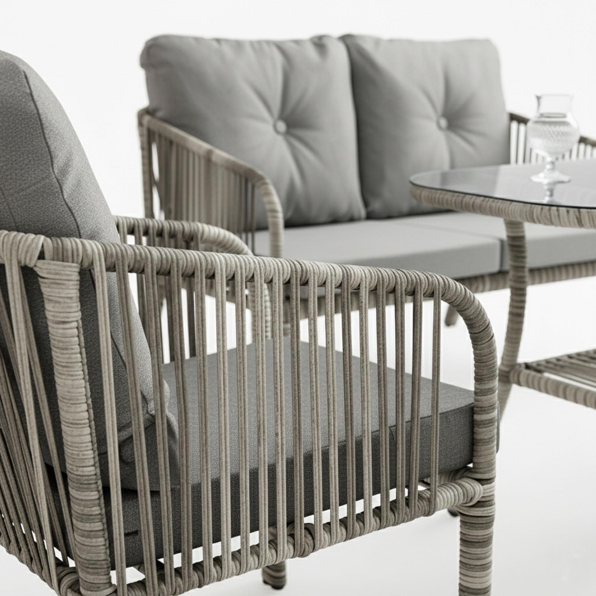 Capri Swing Artemis İkili Rattan Balkon Bahçe Takımı | Gri