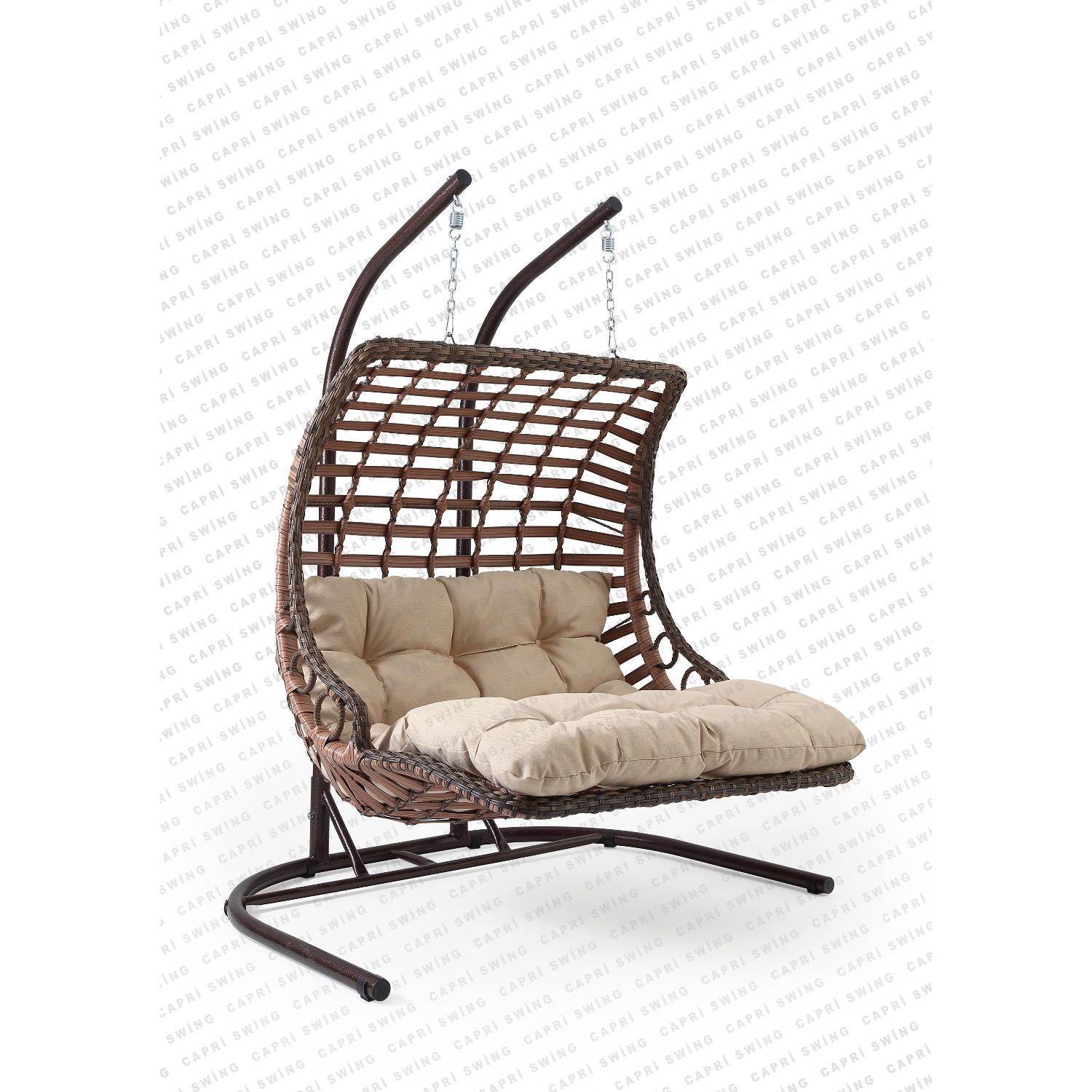 Capri Swing Bodrum Double Çiftli Rattan Bahçe Salıncağı | Rehome
