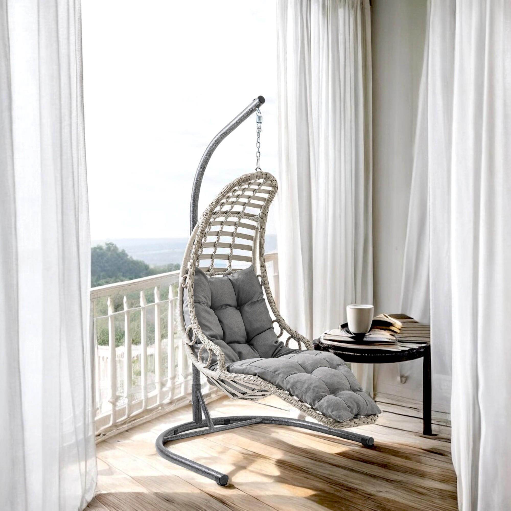 Capri Swing Bodrum Tekli Rattan Bahçe Salıncağı | Balkon Salıncağı