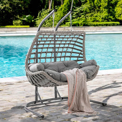 Capri Swing Cunda Çiftli Rattan Bahçe Salıncağı | Balkon Salıncağı