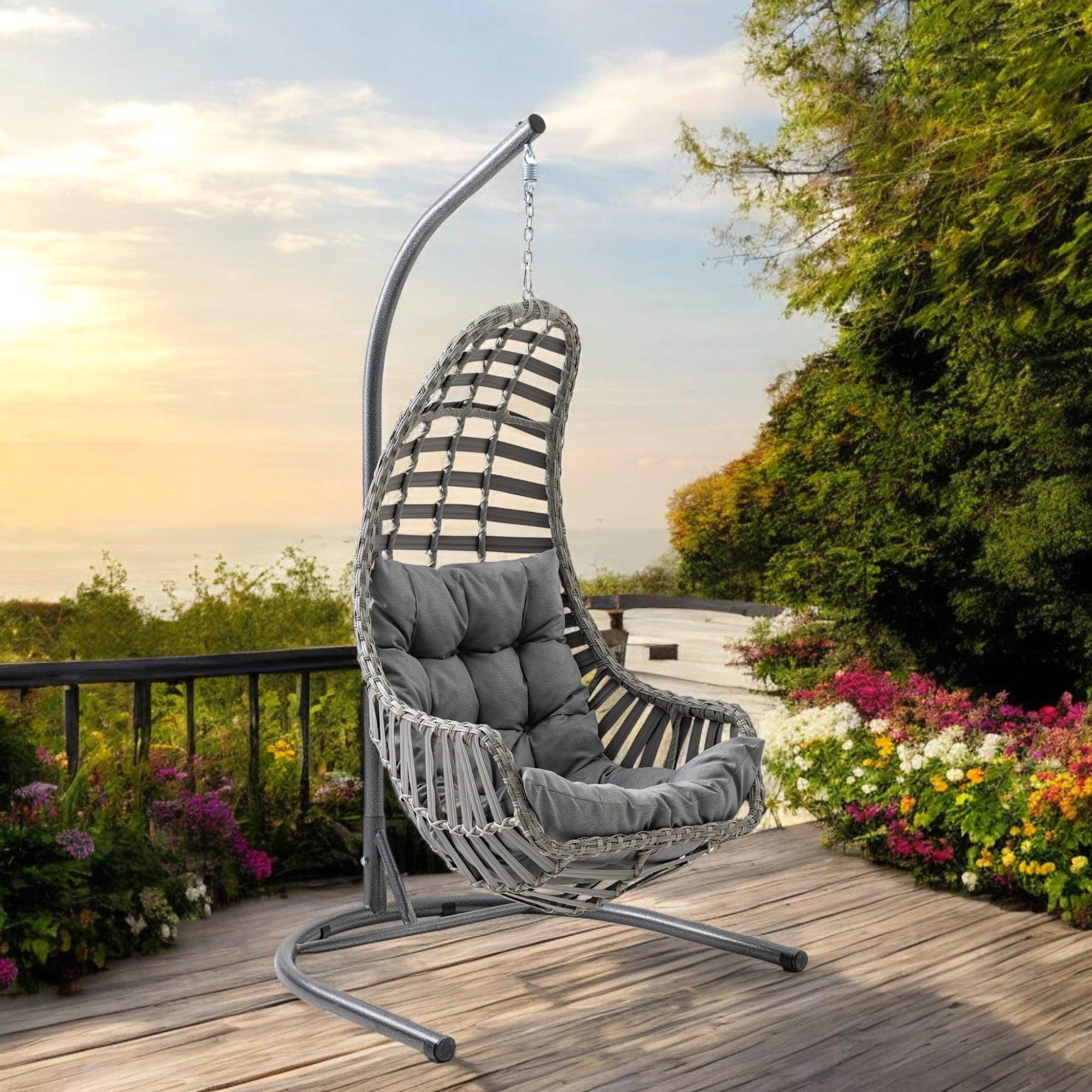 Capri Swing Datça Bahçe Salıncağı | Tek Kişilik | Rattan Salıncak