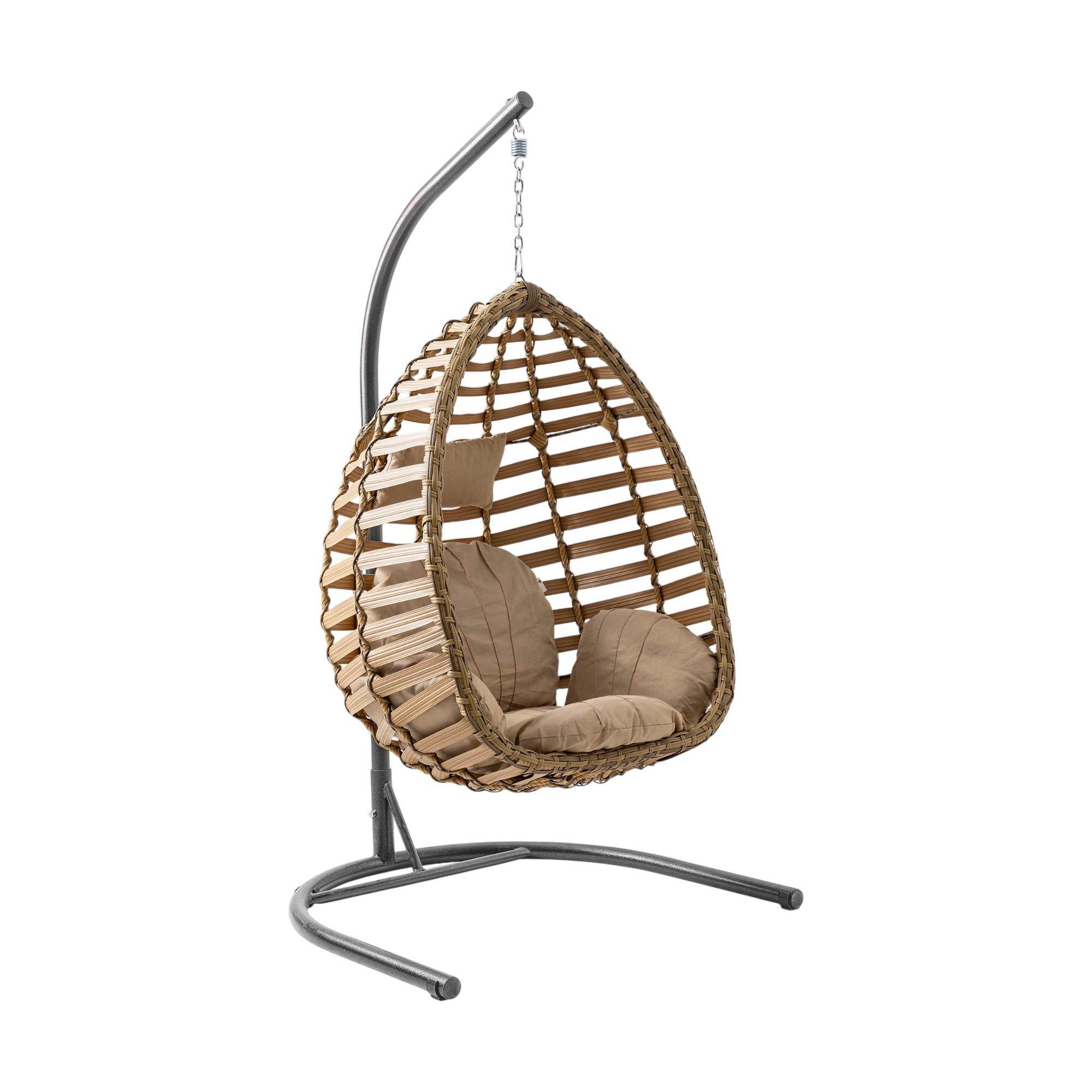 Capri Swing Gümbet Tekli Rattan Bahçe Salıncağı |  Balkon Salıncağı