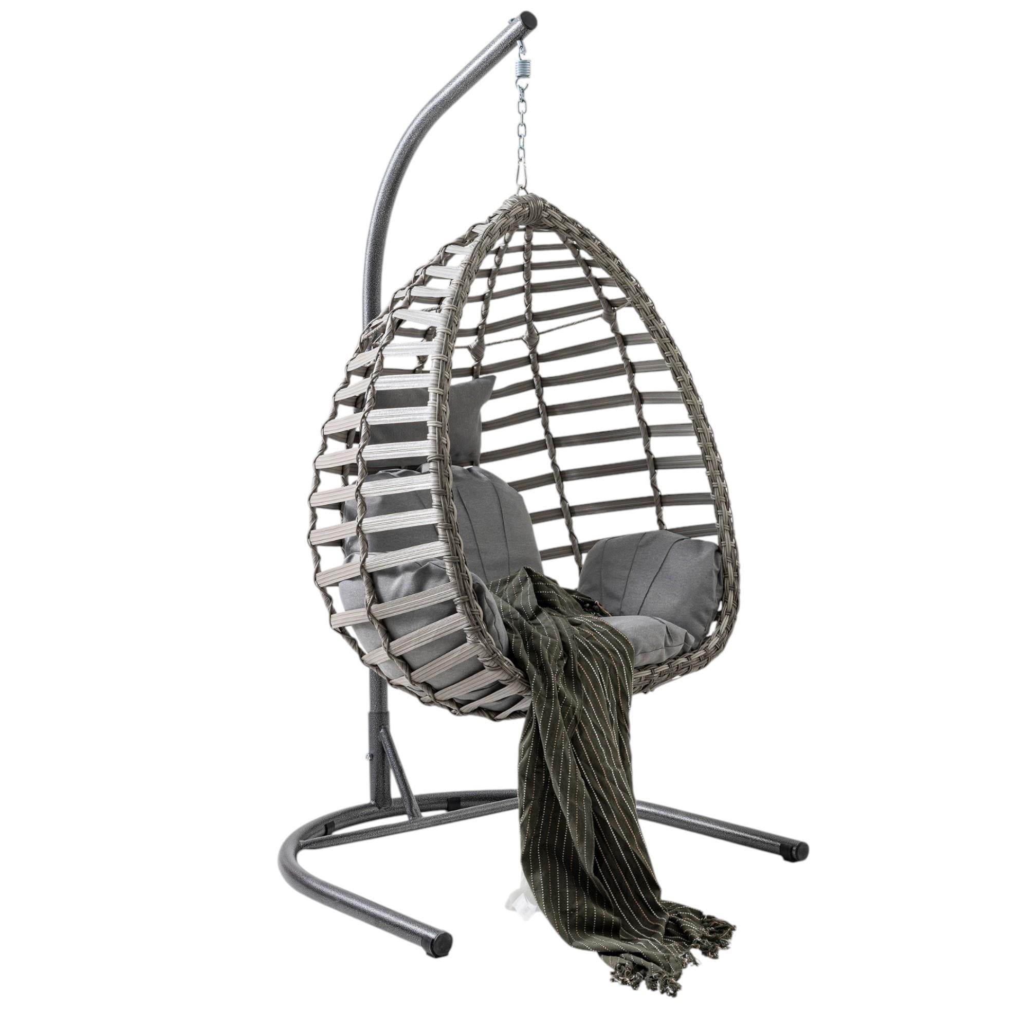 Capri Swing Gümbet Tekli Rattan Bahçe Salıncağı |  Balkon Salıncağı