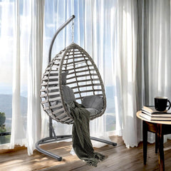 Capri Swing Gümbet Tekli Rattan Bahçe Salıncağı |  Balkon Salıncağı