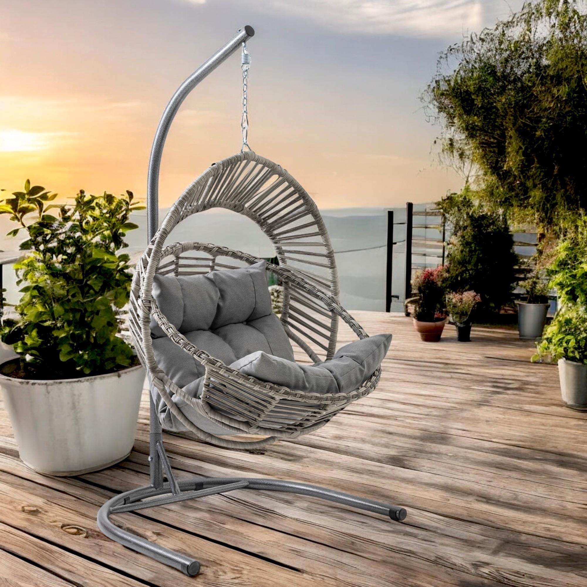 Capri Swing Nobel Tekli Rattan Bahçe Balkon Salıncağı