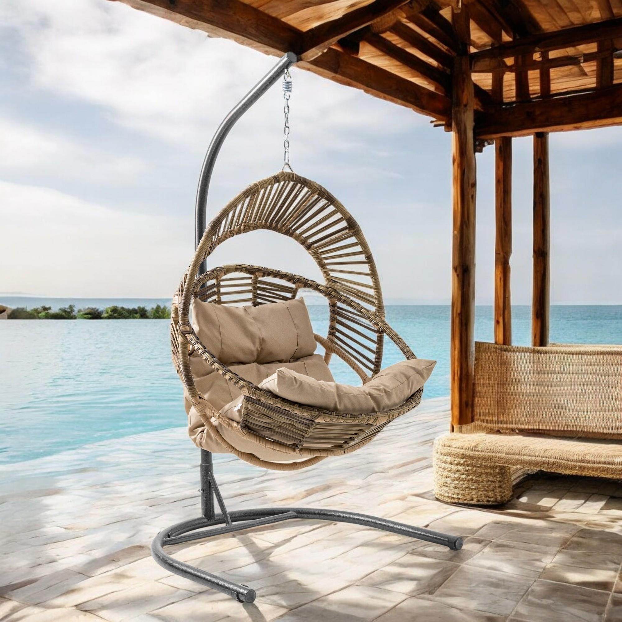 Capri Swing Nobel Tekli Rattan Bahçe Balkon Salıncağı