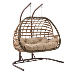 Capri Swing Oylat Çiftli Rattan Bahçe Salıncağı | Balkon Salıncağı