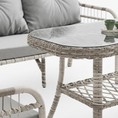 Capri Swing Pisa İkili Rattan Bahçe Balkon Oturma Grubu | Beyaz | 752