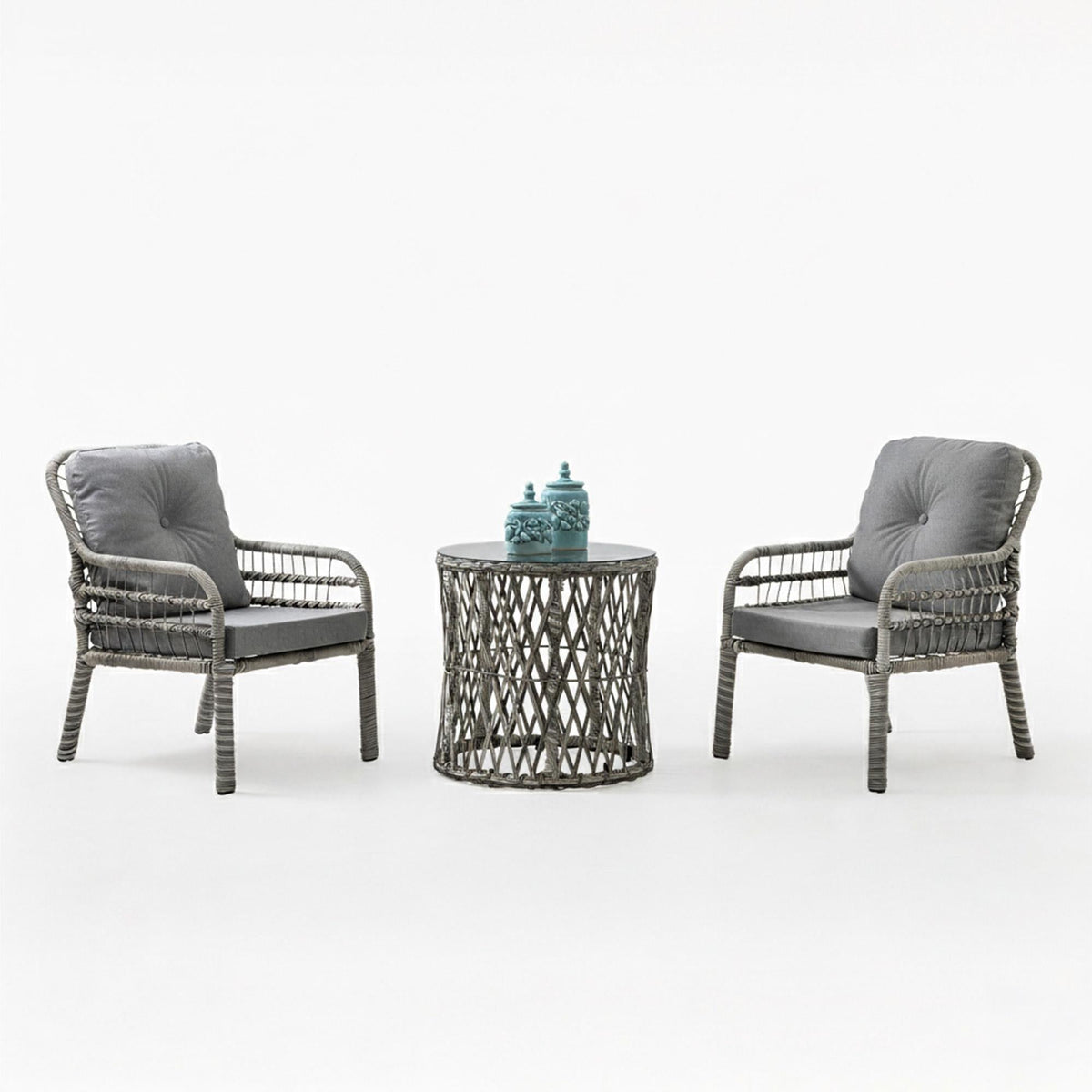 Capri Swing Pisa Tekli Rattan Bahçe Balkon Oturma Grubu | Gri | 700