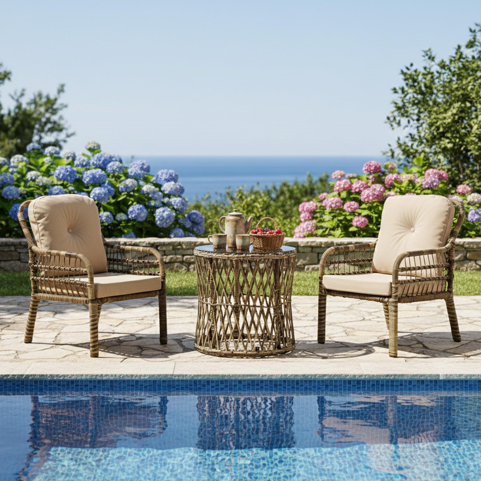 Capri Swing Pisa Tekli Rattan Balkon Oturma Grubu | Açık Kahve | 703