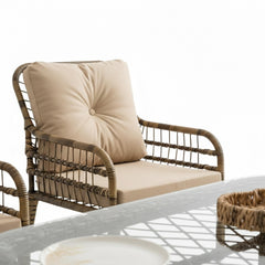 Capri Swing Pisa Üçlü Rattan Bahçe Balkon Oturma Grubu | Açık Kahve | 803