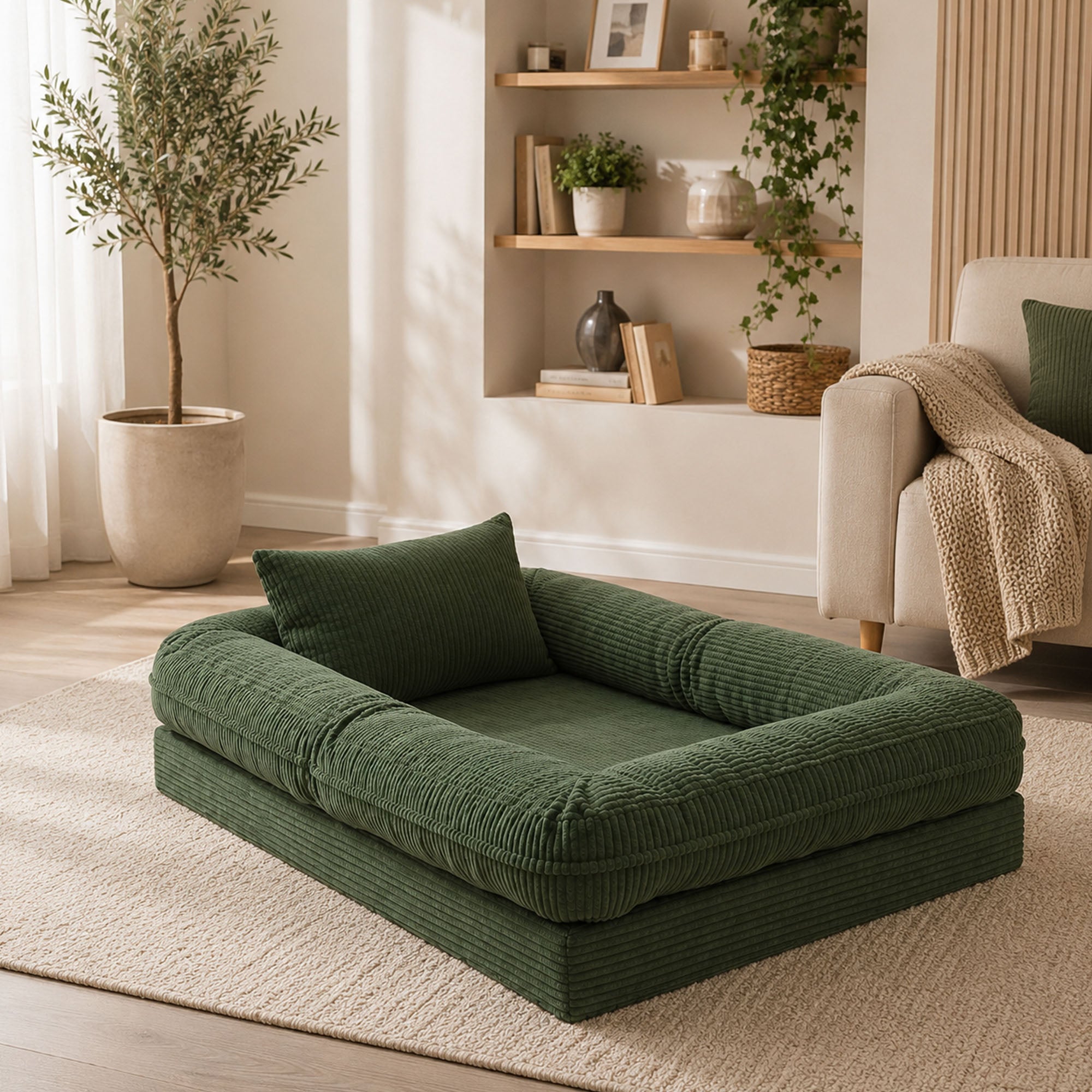 Çocuk Yer Yatağı 150x90 cm Sünger Oyun Minderi | Yeşil
