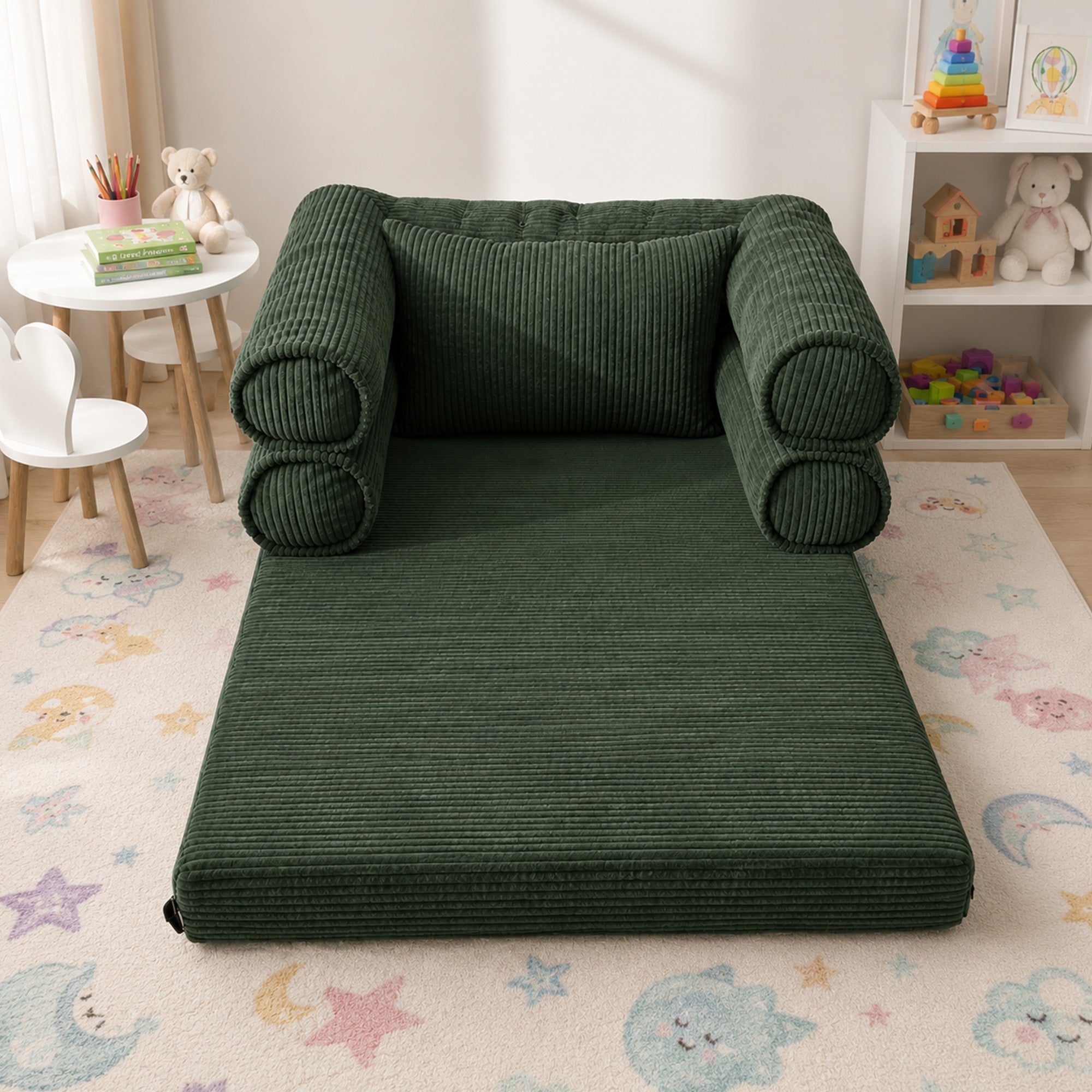 Çocuk Yer Yatağı 150x90 cm Sünger Oyun Minderi | Yeşil
