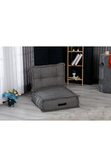 Fermuarlı Yıkanabilir Katlanır Çok Amaçlı Yer Minderi 60x60 cm Taşınabilir Minder Siyah Beyaz