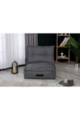 Fermuarlı Yıkanabilir Katlanır Çok Amaçlı Yer Minderi 60x60 cm Taşınabilir Minder Siyah Beyaz