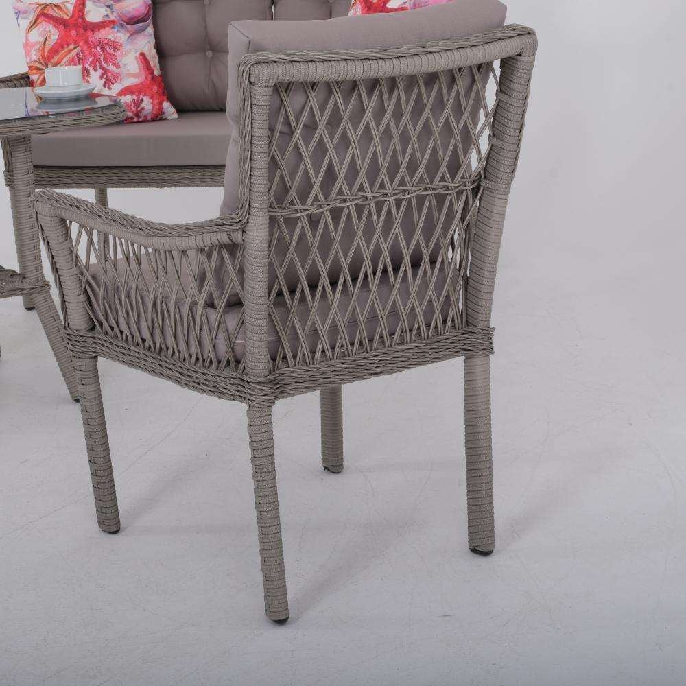Fusion İkili Rattan Bahçe Oturma Grubu | Gri | Rehome