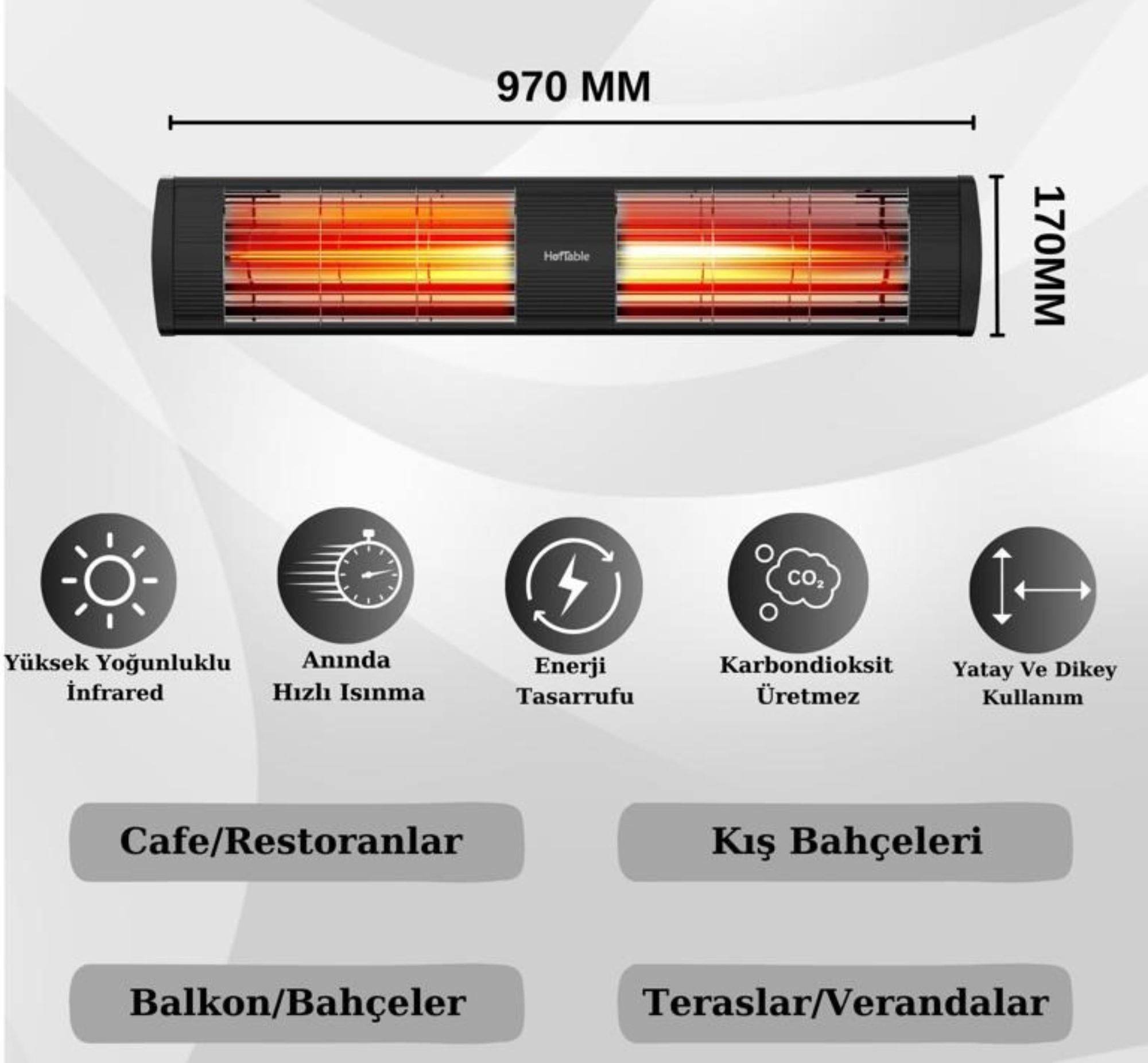HotTable Supreme 3000 Elektrikli Dış Mekan Isıtıcı  | Rehome