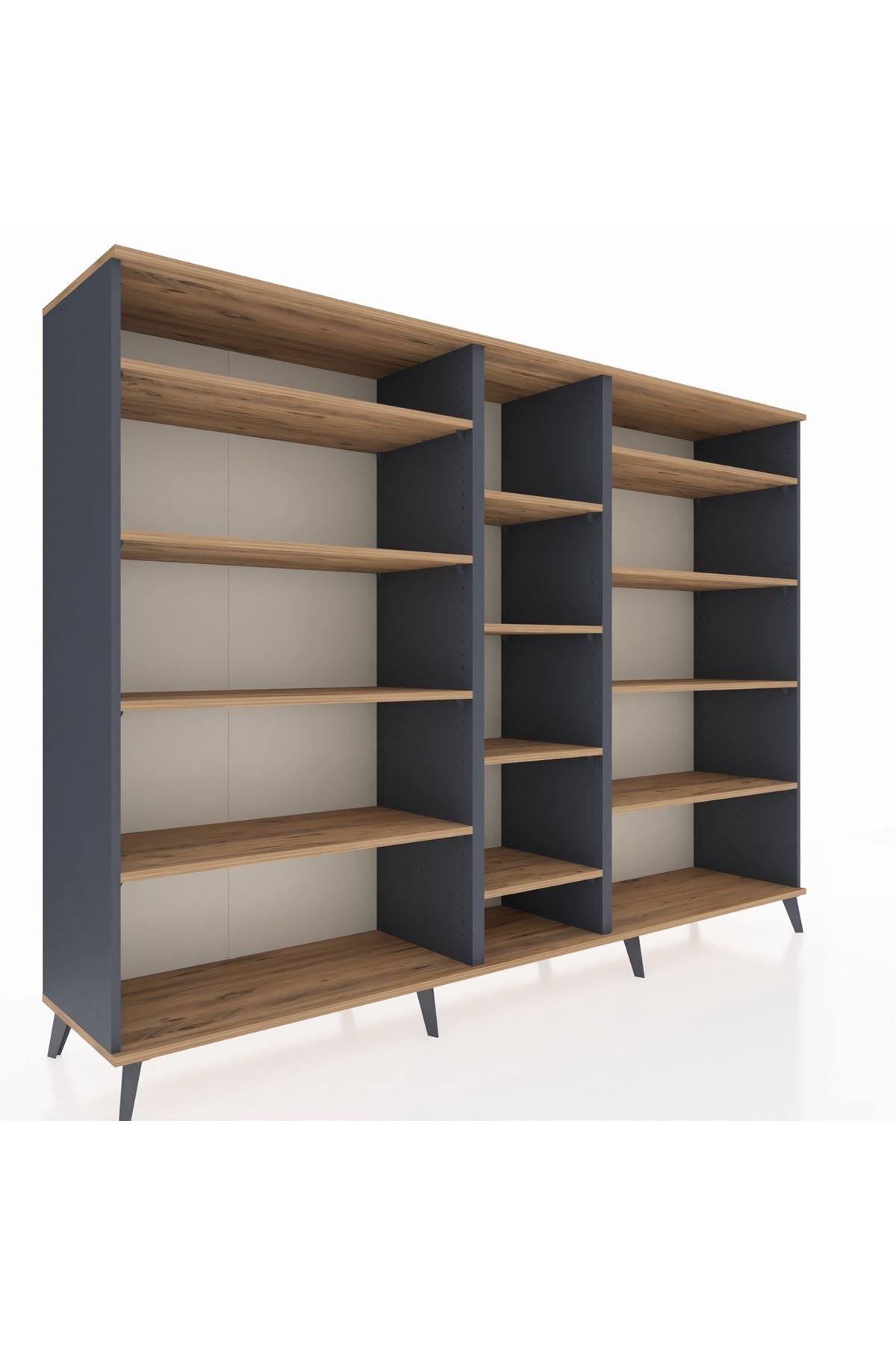 Hyperion Dolap 11 Raflı  220x44x163 Antrasit-Çam