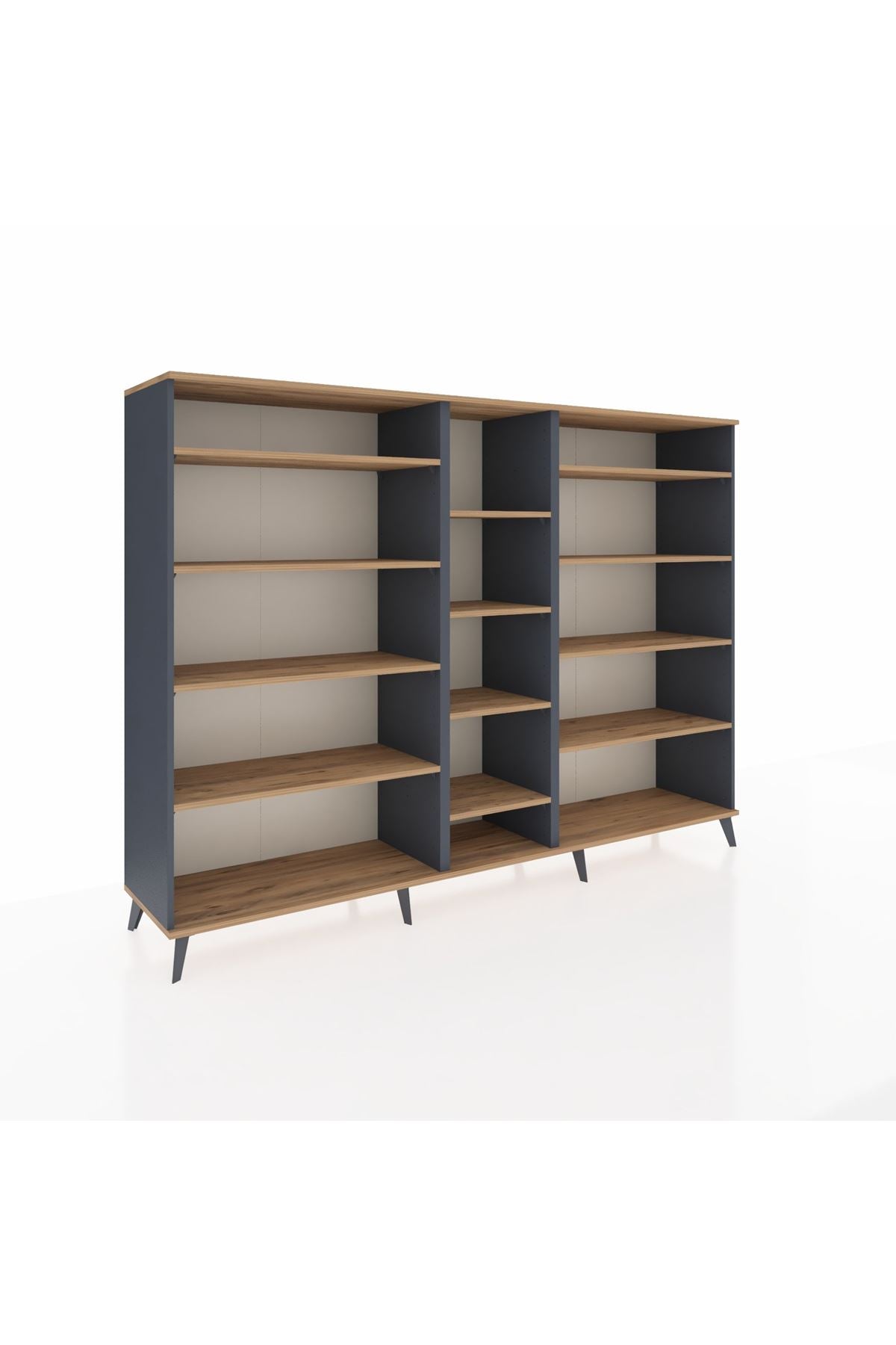 Hyperion Dolap 11 Raflı  220x44x163 Antrasit-Çam