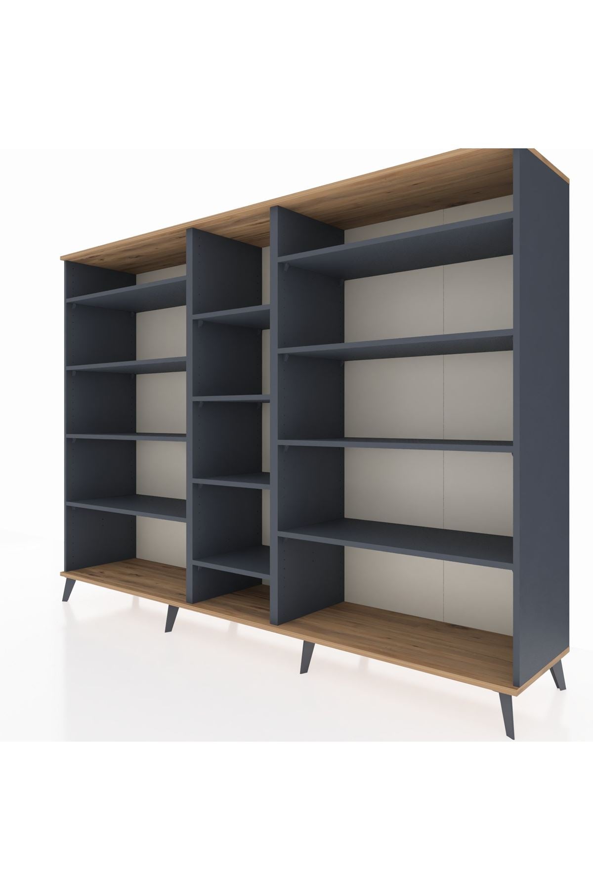 Hyperion Dolap 11 Raflı  220x44x163 Antrasit-Çam/Antrasit