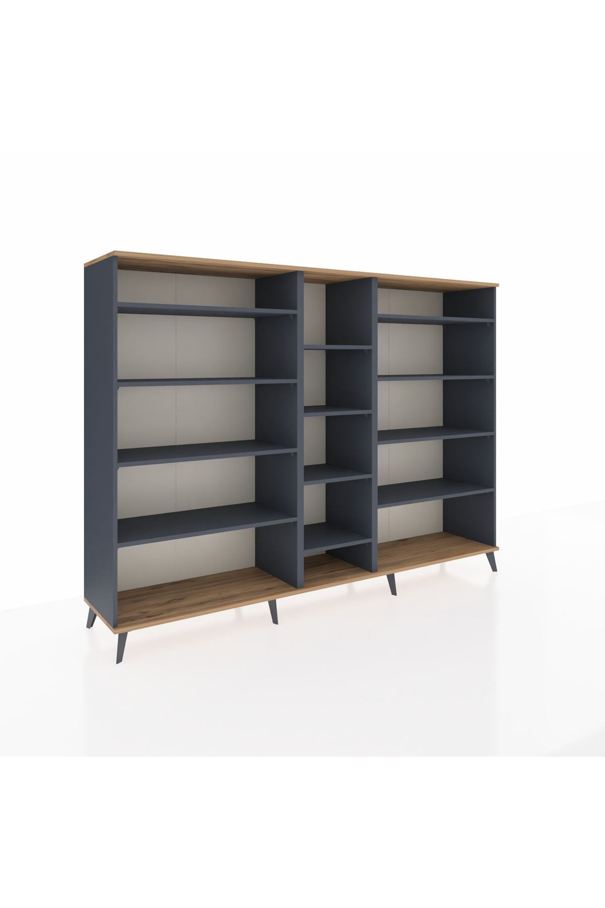 Hyperion Dolap 11 Raflı  220x44x163 Antrasit-Çam/Antrasit